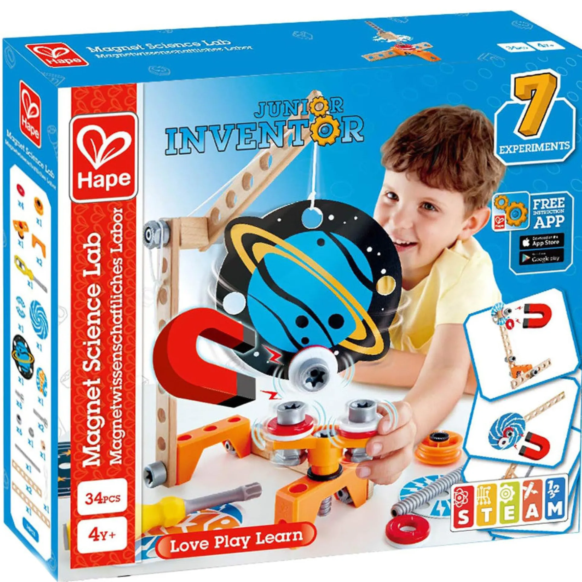 Hape Junior Inventor Magnet Science Lab Set - 34pcs
