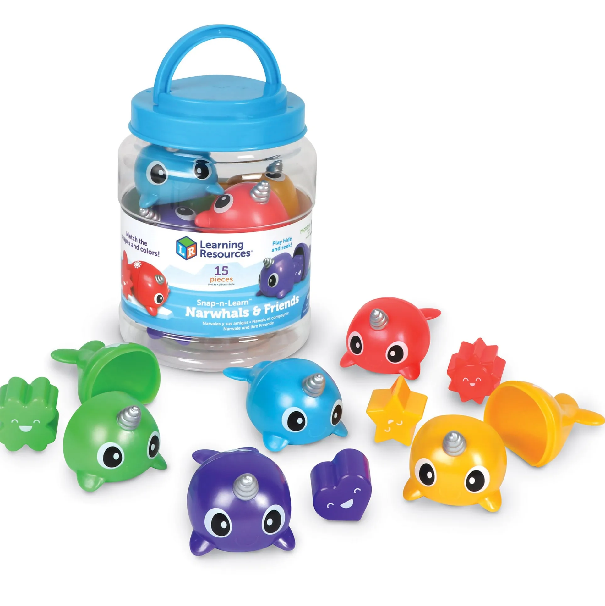Learning Resources Snap-n-Learn Narwhals & Friends - Color & Shape Matching Toy