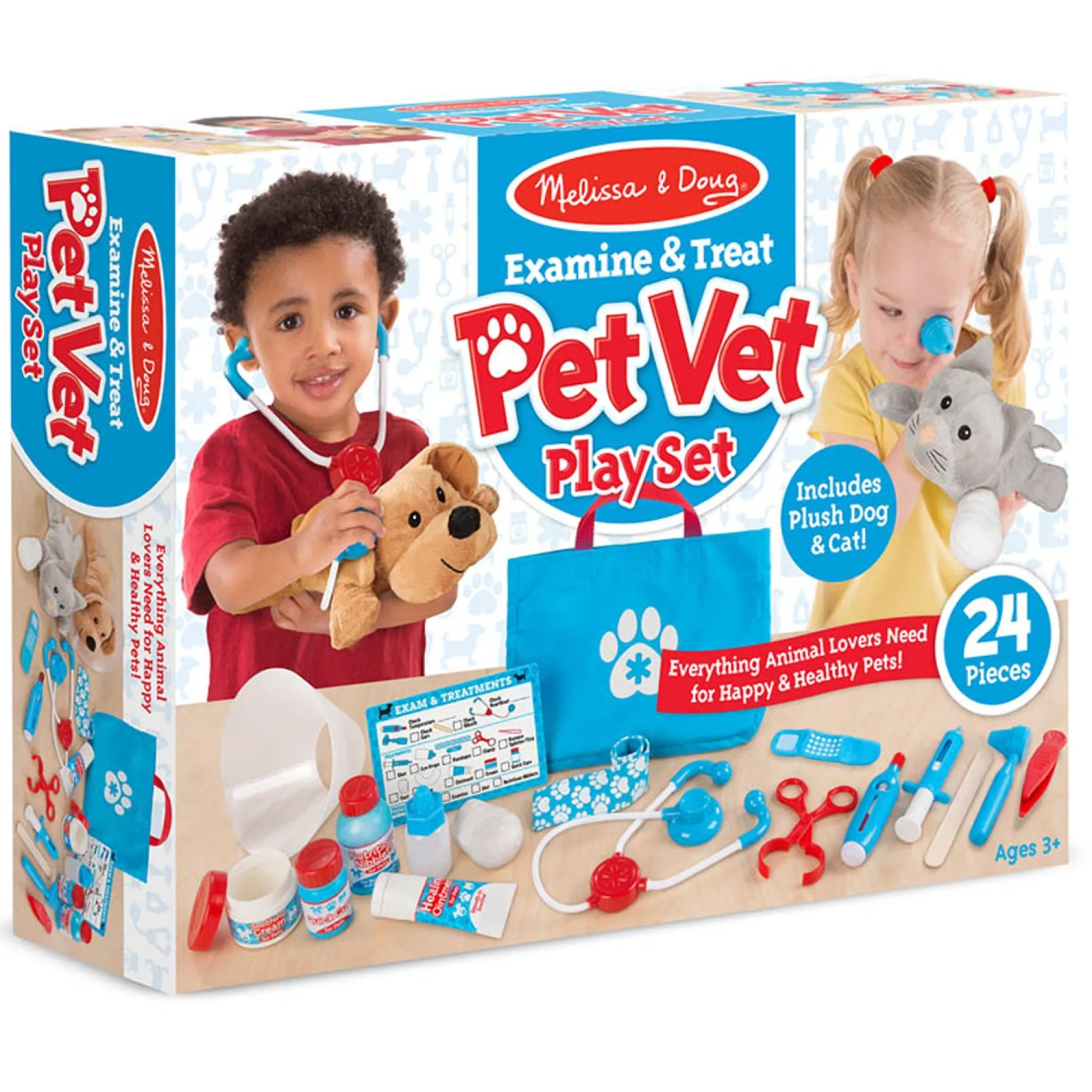 Melissa & Doug Pet Vet Play Set - 24-Piece Examine & Treat Kit
