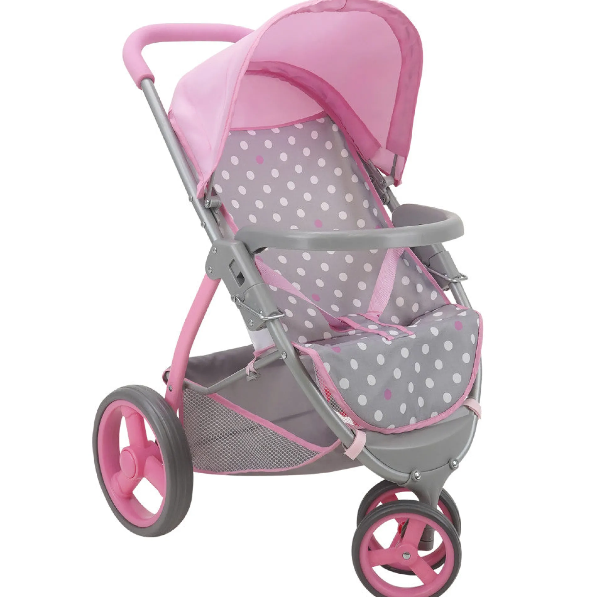 509 Crew Cotton Candy Pink Doll Jogger Stroller - Polka Dot Design