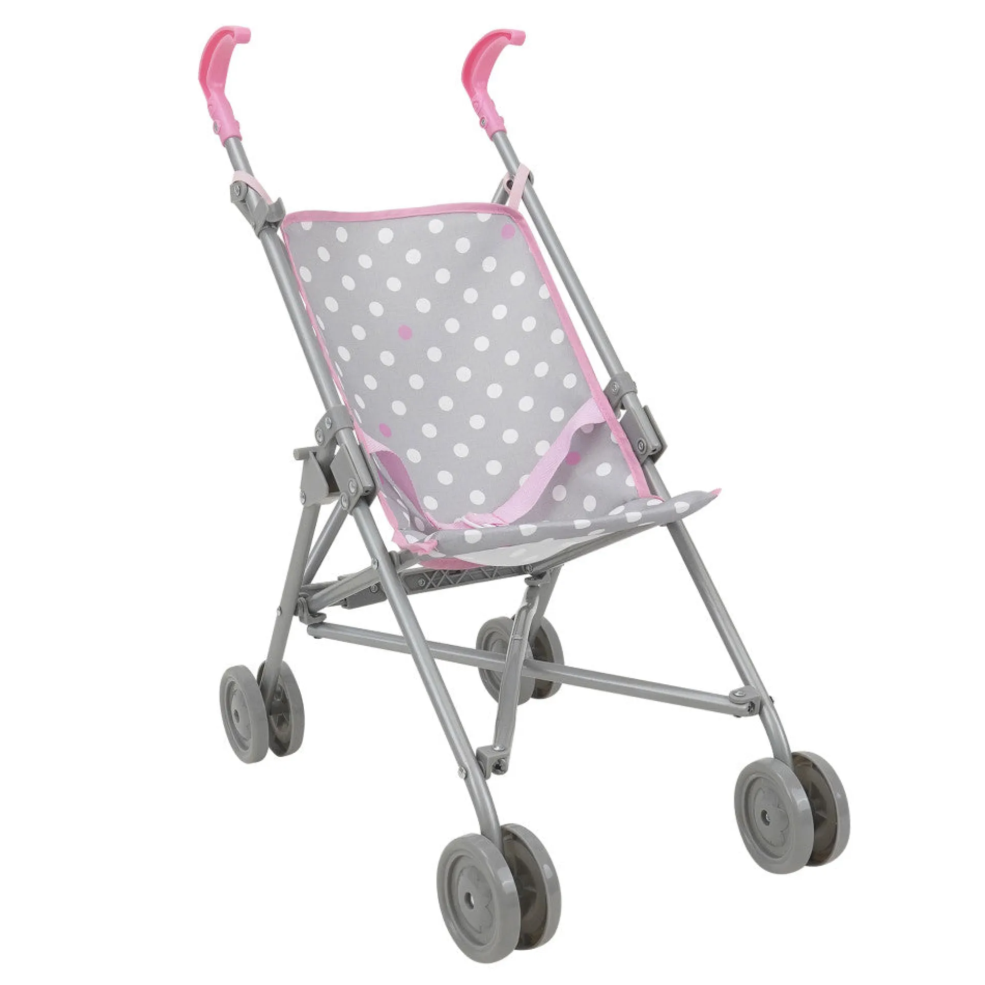 509 Crew Cotton Candy Pink Umbrella Doll Stroller - Polka Dot Design
