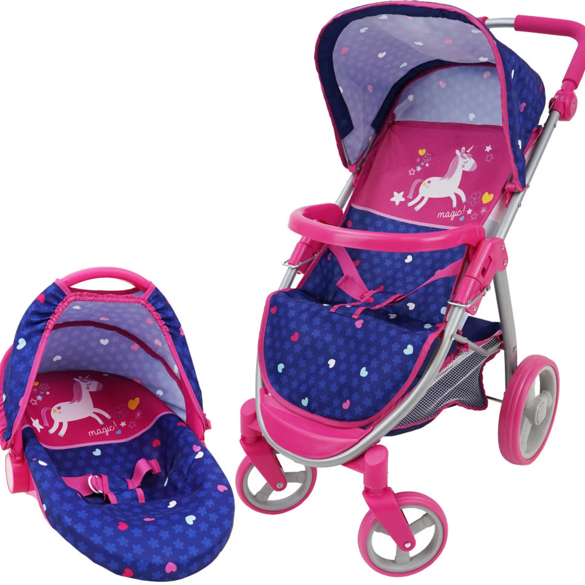 509 Crew Unicorn-Themed 2-In-1 Baby Doll Car Seat & Stroller Playset