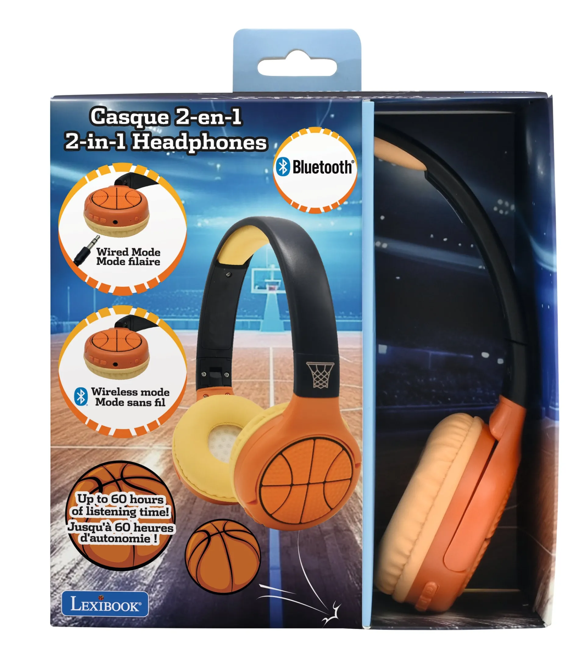 2 in 1 Bluetooth Foldable Basketball Design Headphones