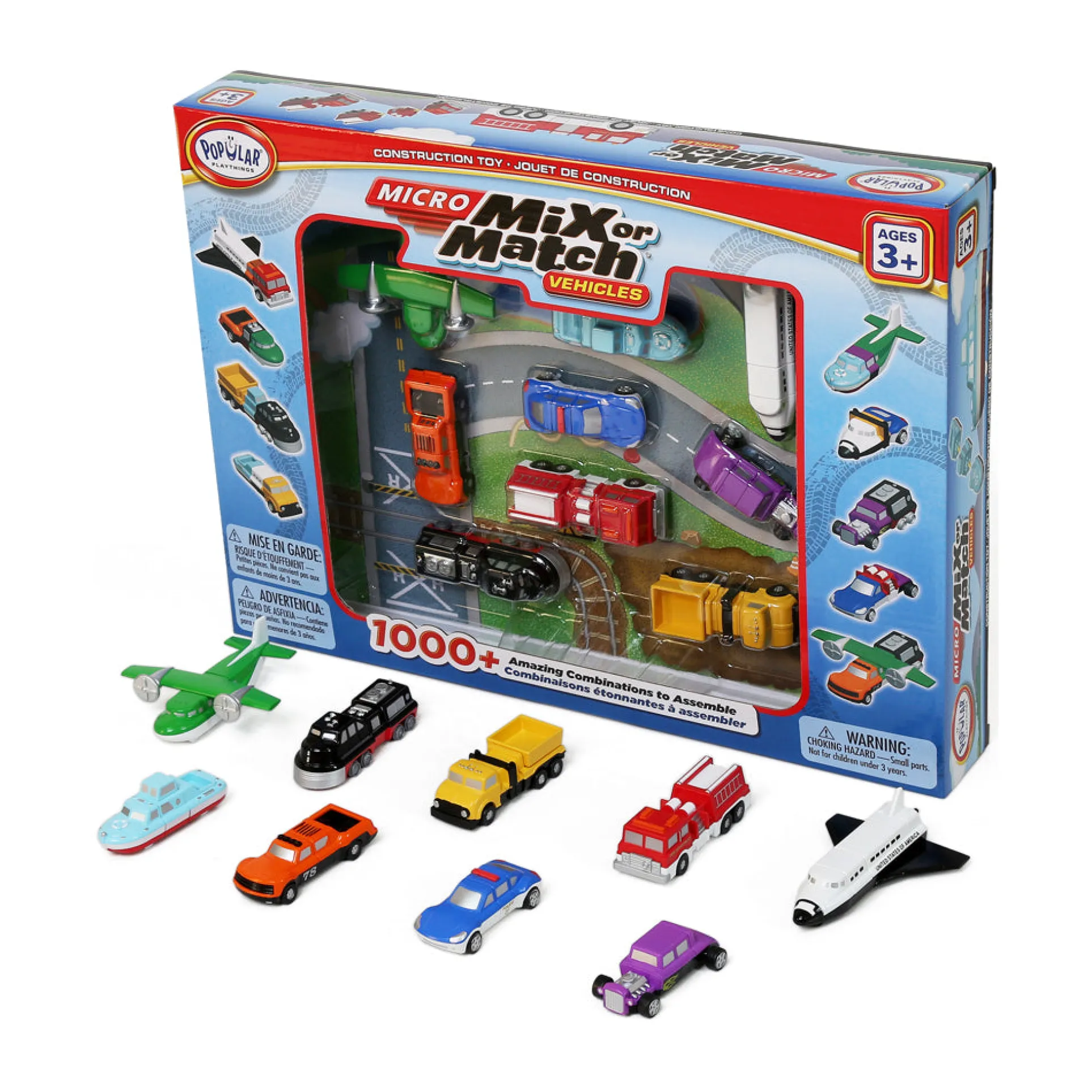 Popular Playthings Micro Mix or Match 9-Piece Interchangeable Vehicle Set