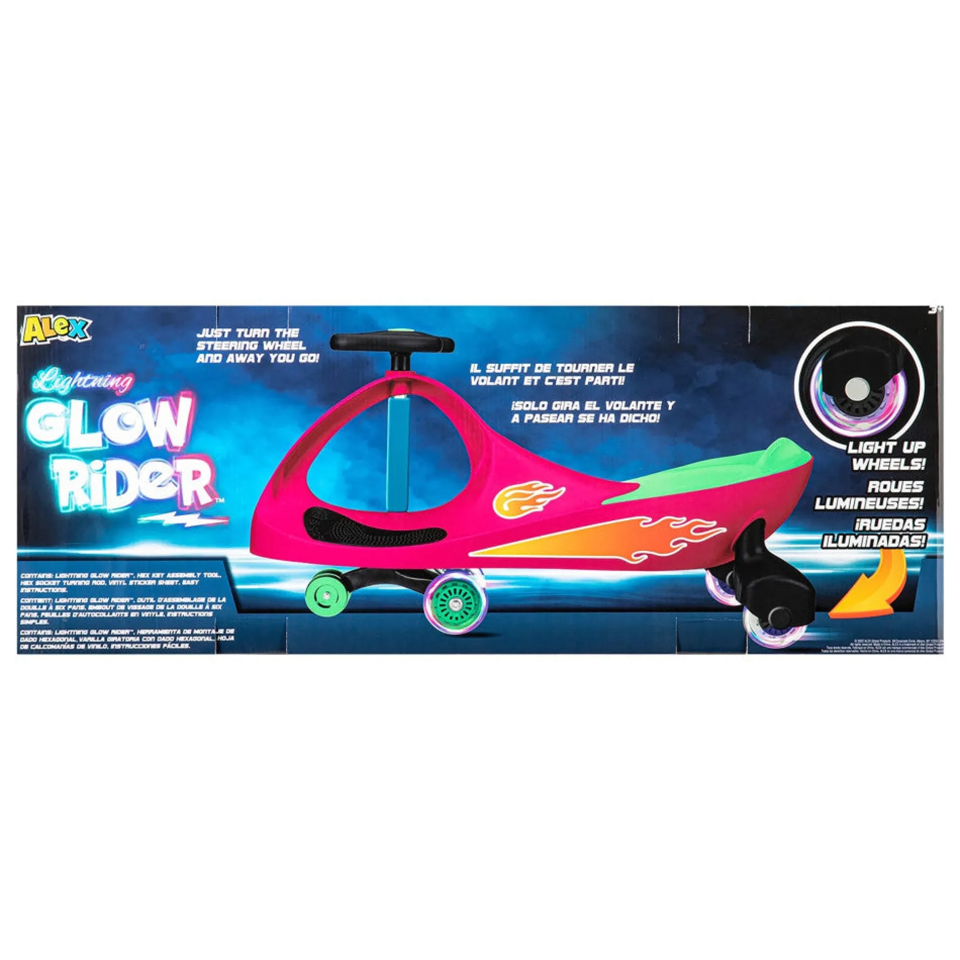 Alex - Lightning Glow Rider - Pink & Green - Inertia-Powered Fun