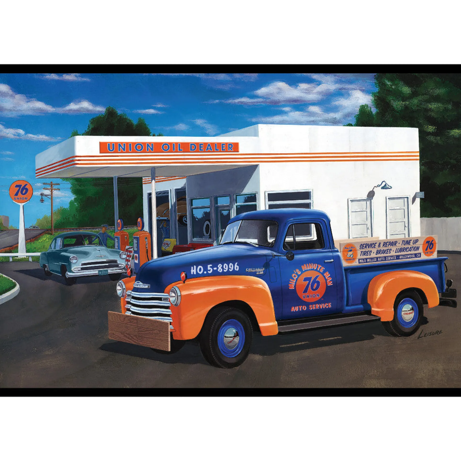 AMT 1950 Chevy 3100 Pickup Union 76 Model Kit, 1:25 Scale