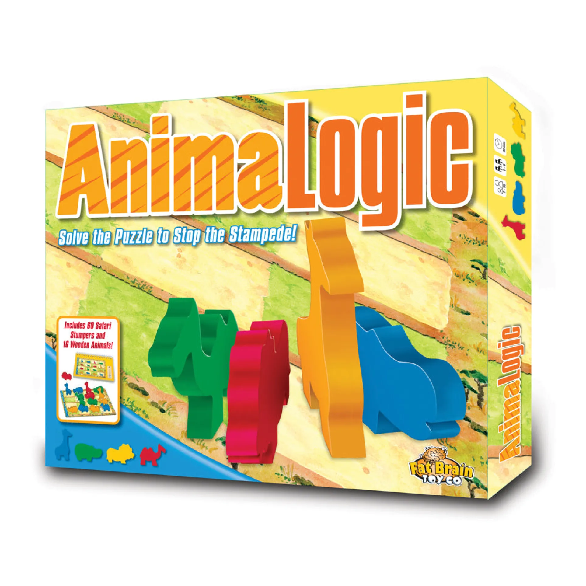 AnimaLogic Colorful Wooden Animal Puzzle Game by Fat Brain Toy Co.