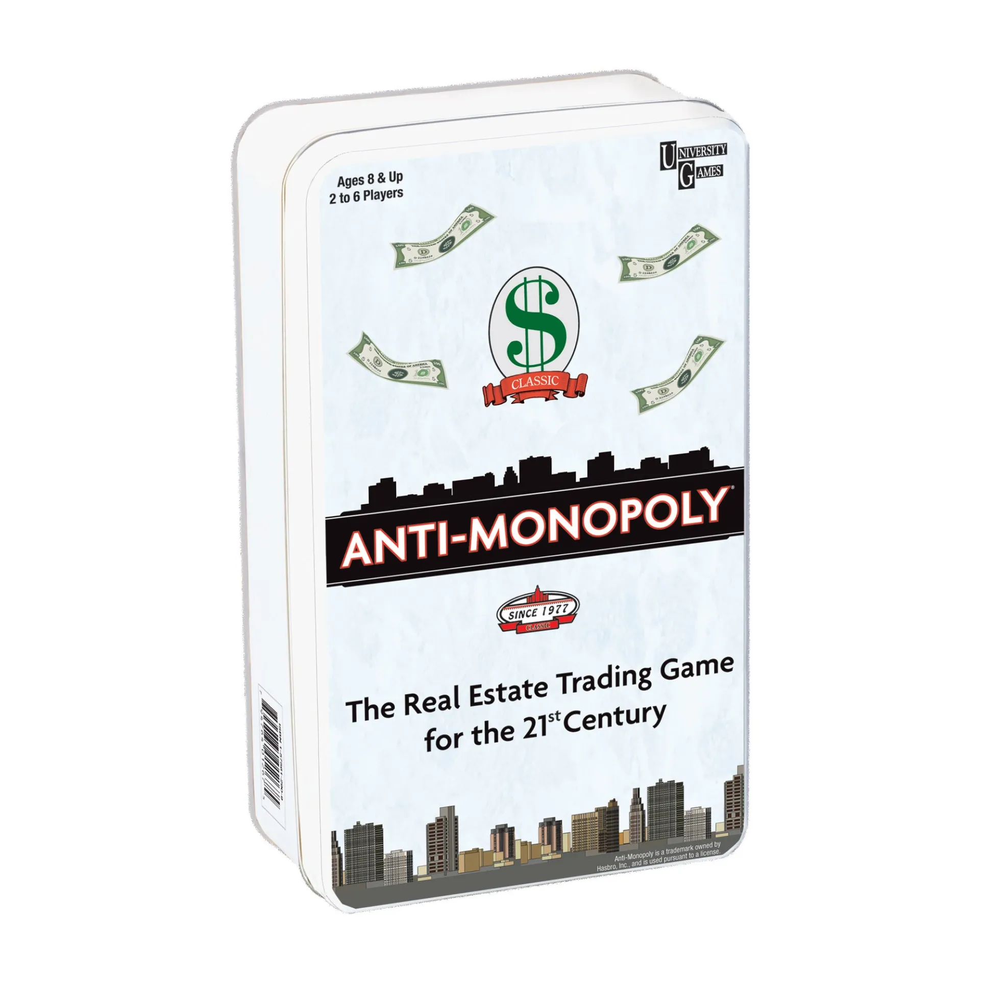 Anti-Monopoly Game Travel Edition Tin