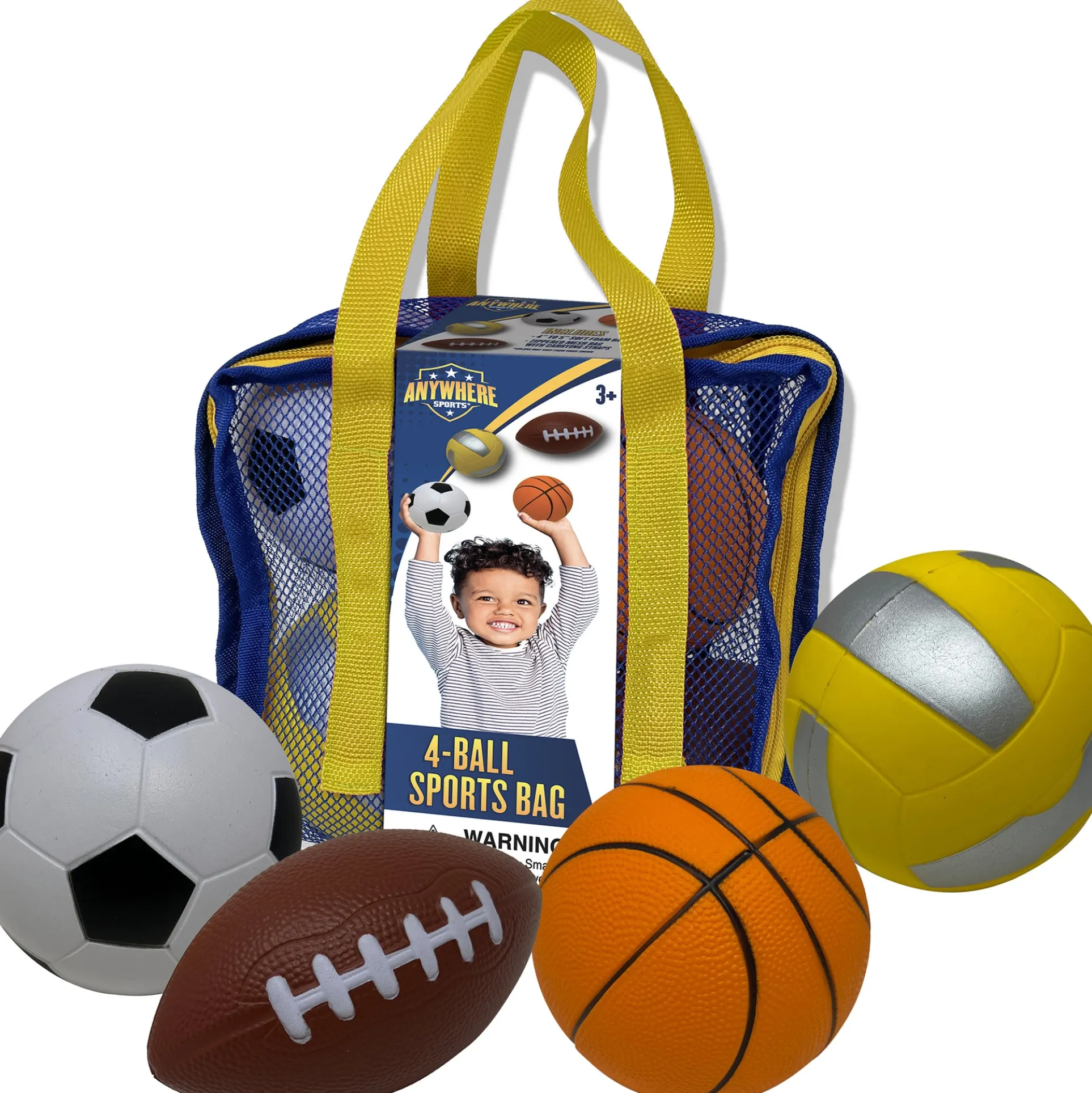 Anywhere Sports Mini Foam Balls 4-Pack Play Set for Kids 3+