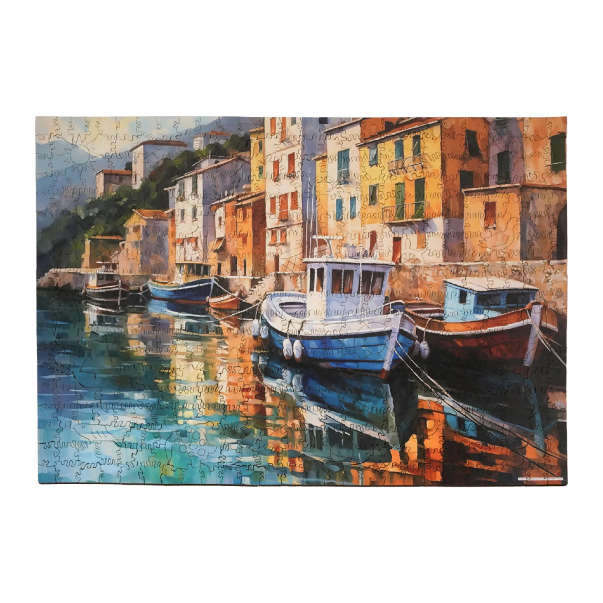 AreYouGame Boats at Bay Wooden Jigsaw Puzzle - 494 pc