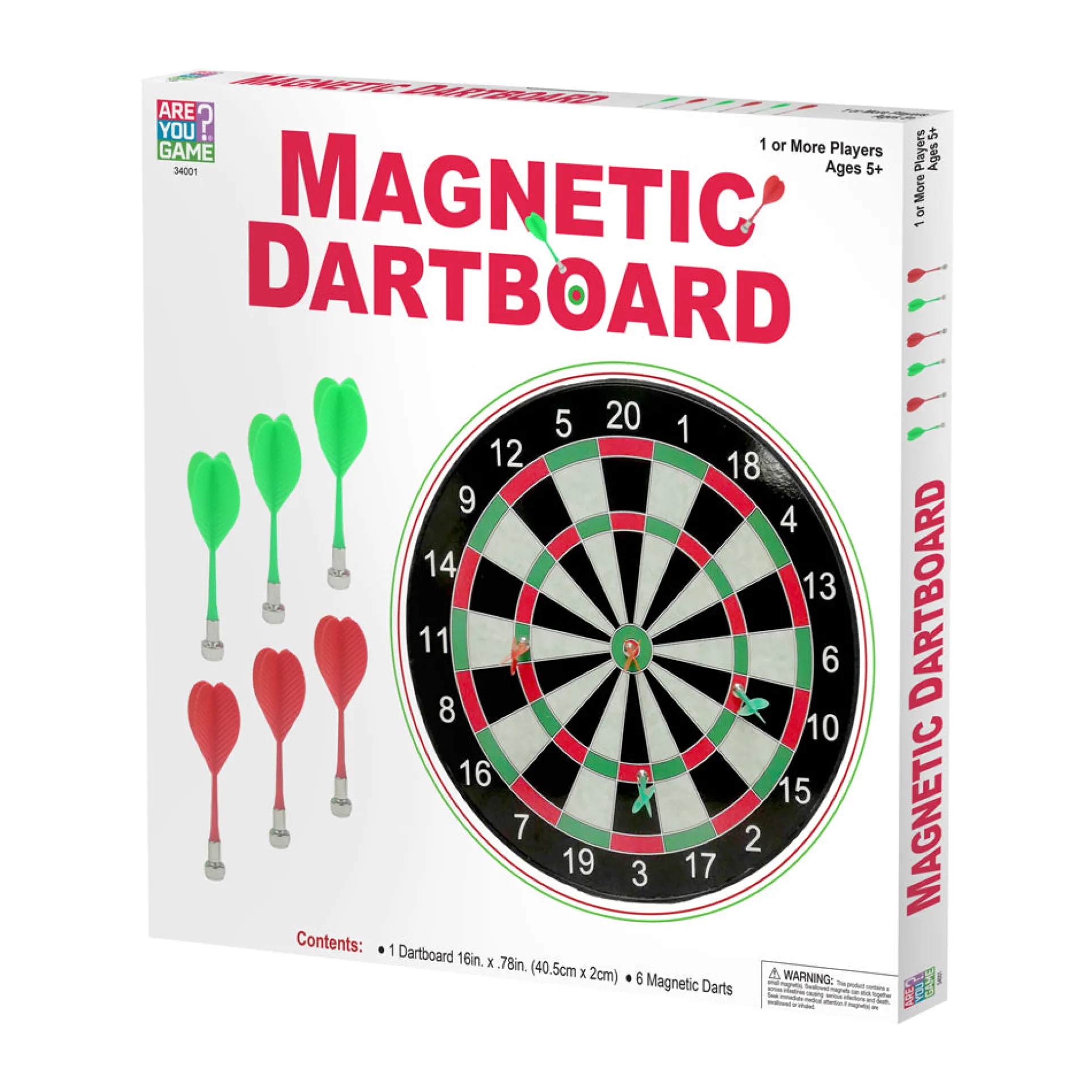 AreYouGame Magnetic Dartboard Set with 6 Darts