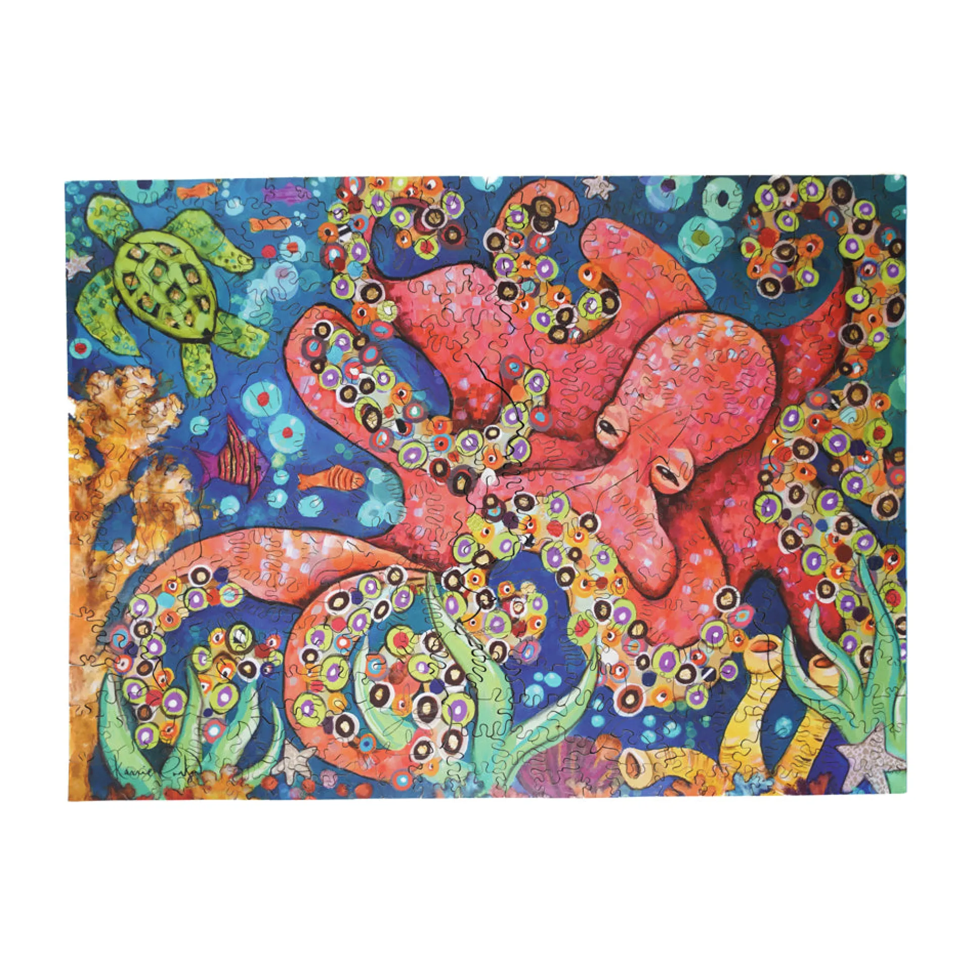 AreYouGame Octo-Love Wooden Jigsaw Puzzle - 331 pc