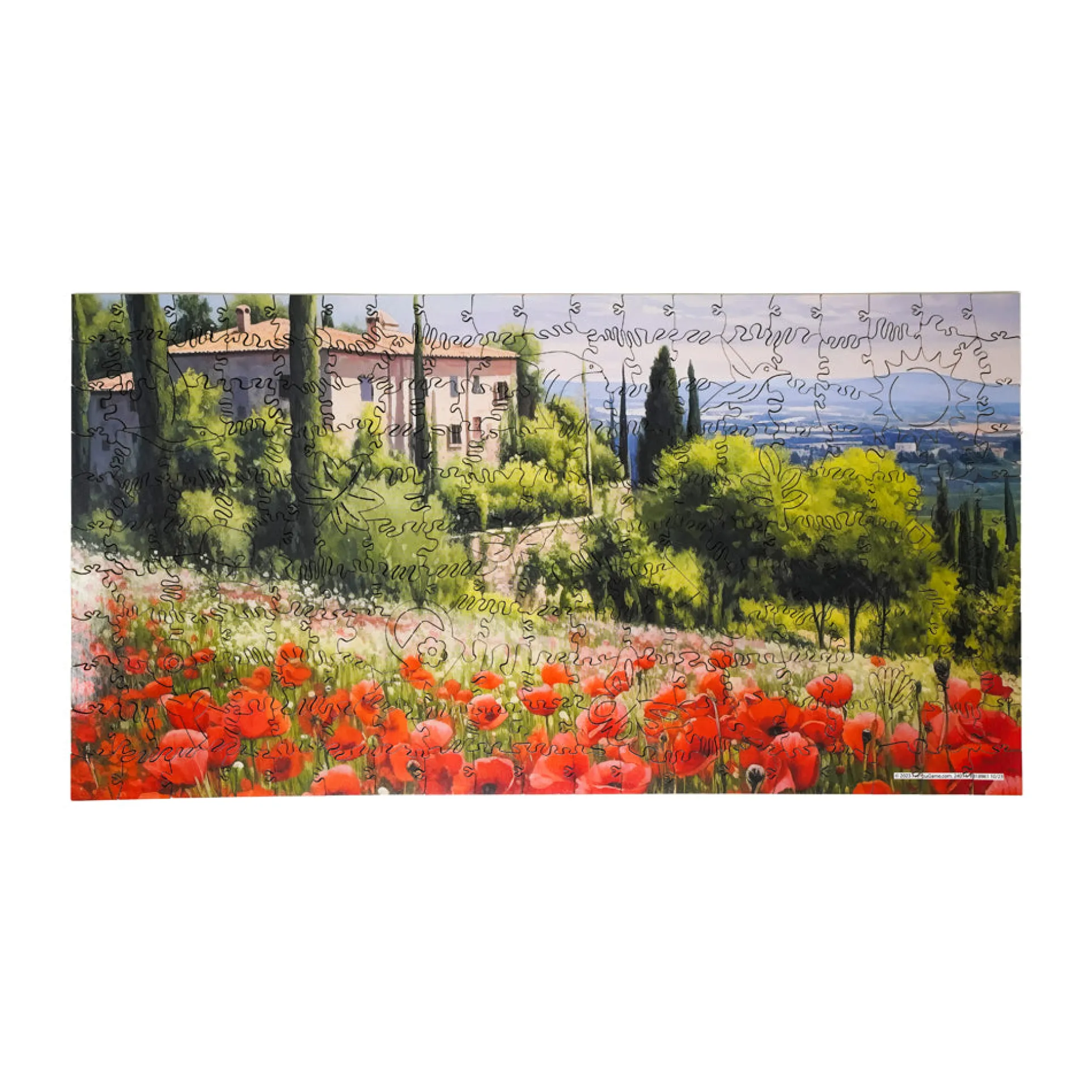 AreYouGame Poppy Field Wooden Jigsaw Puzzle - 221 pcs