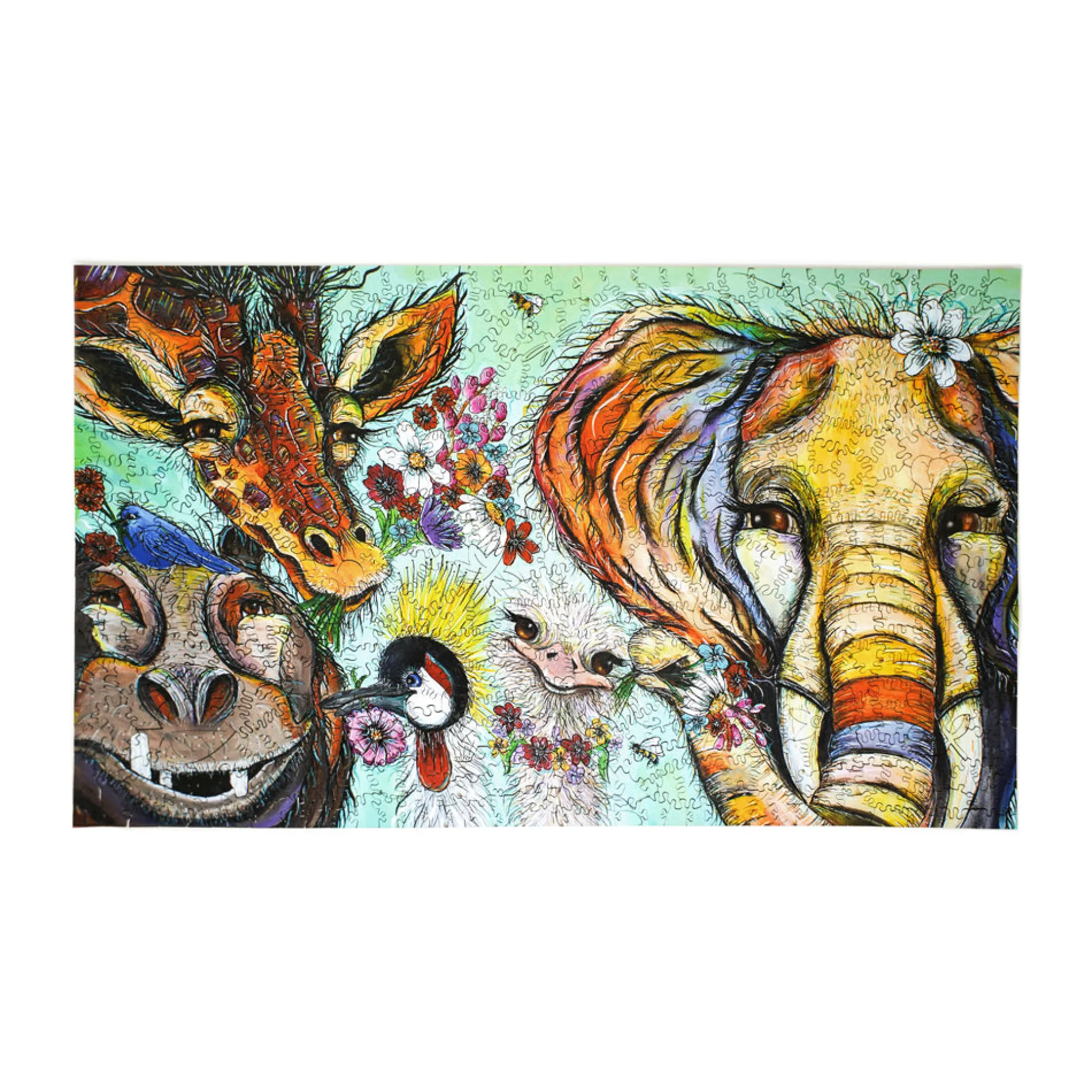 AreYouGame Tropical Jungle Wooden Jigsaw Puzzle - 599 Pieces