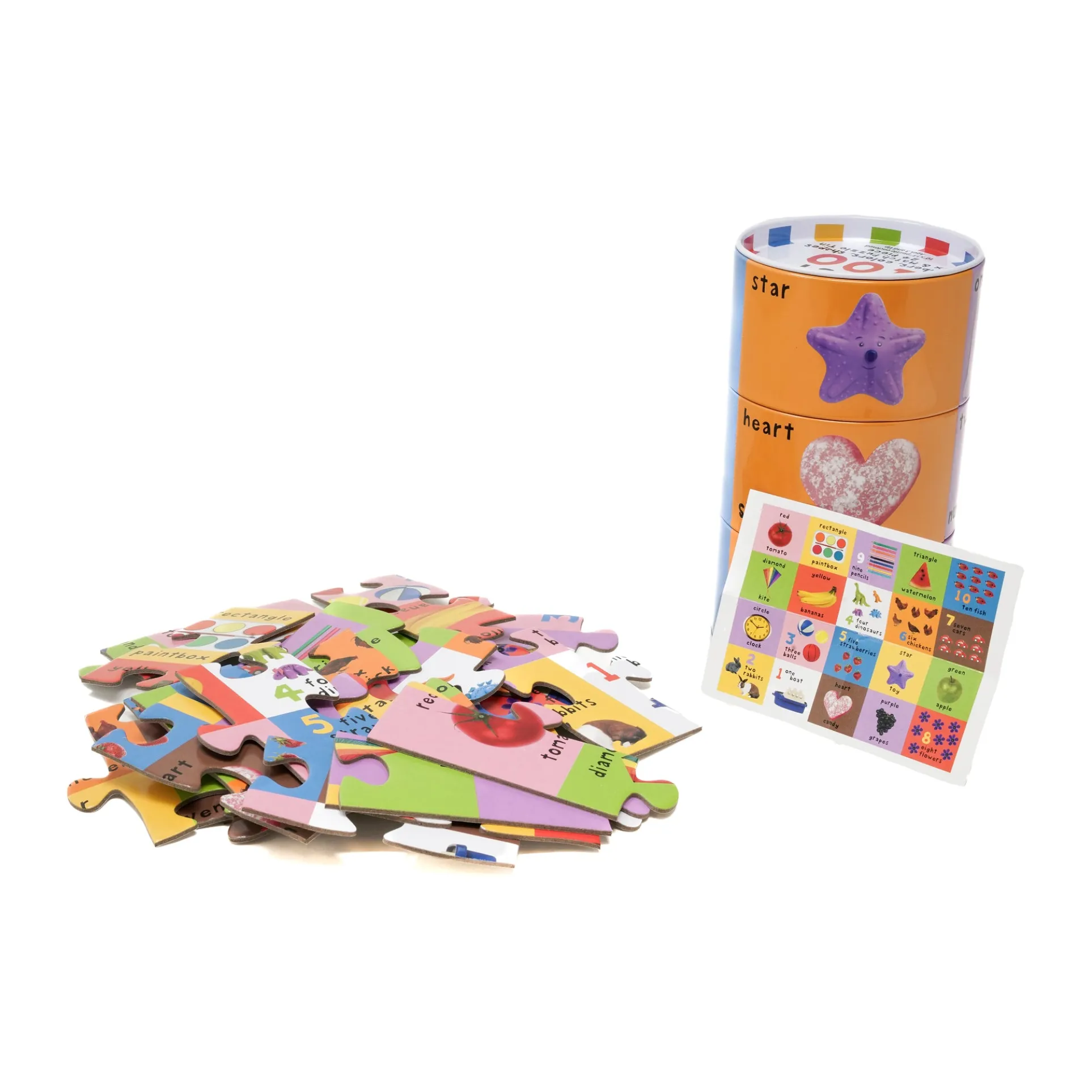 AreYouGame.com First 100 Puzzle Tin - Numbers, Colors, Shapes - 24 Pcs