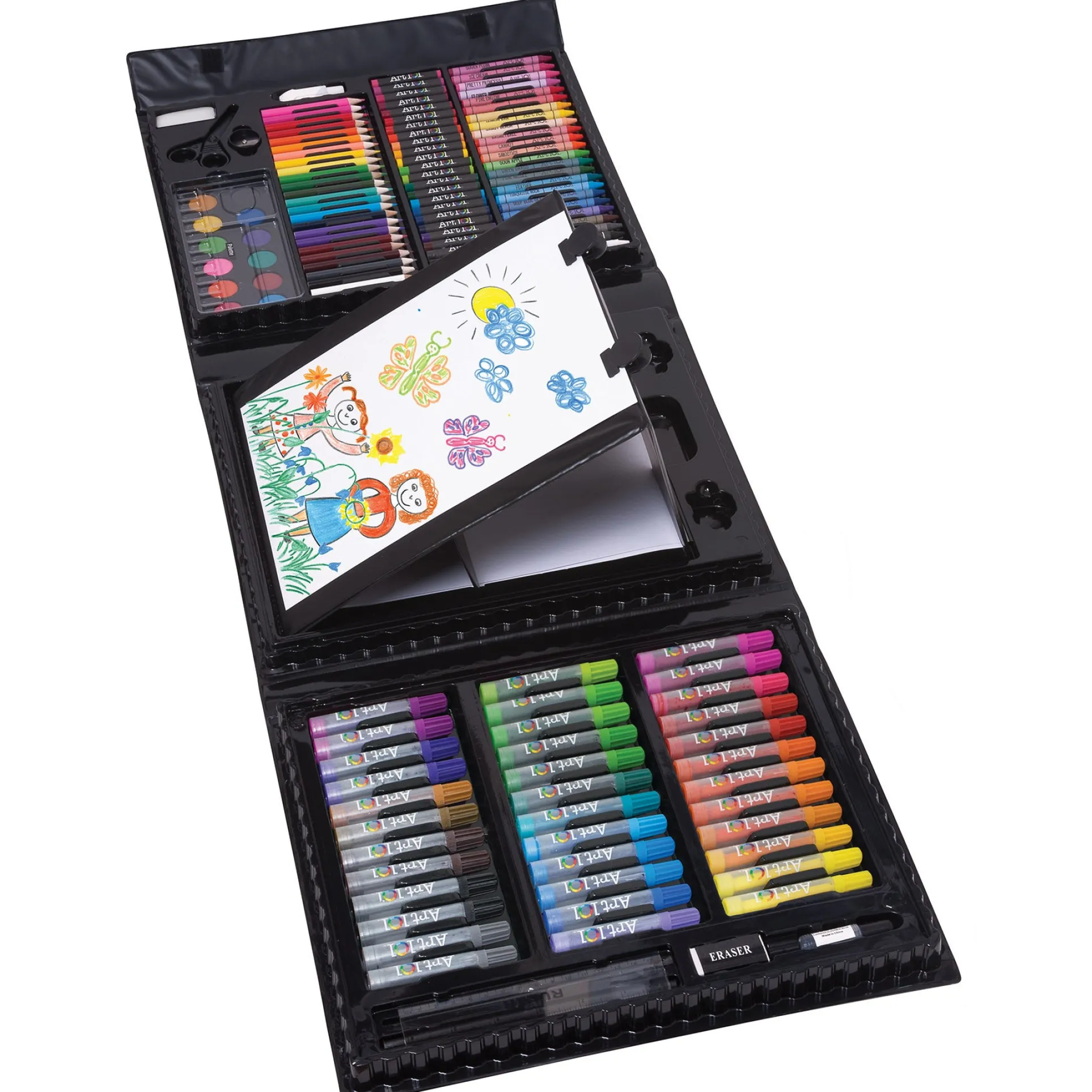 Art 101 Budding Artist 150-Piece Doodle & Color Pop-Up Easel Art Set