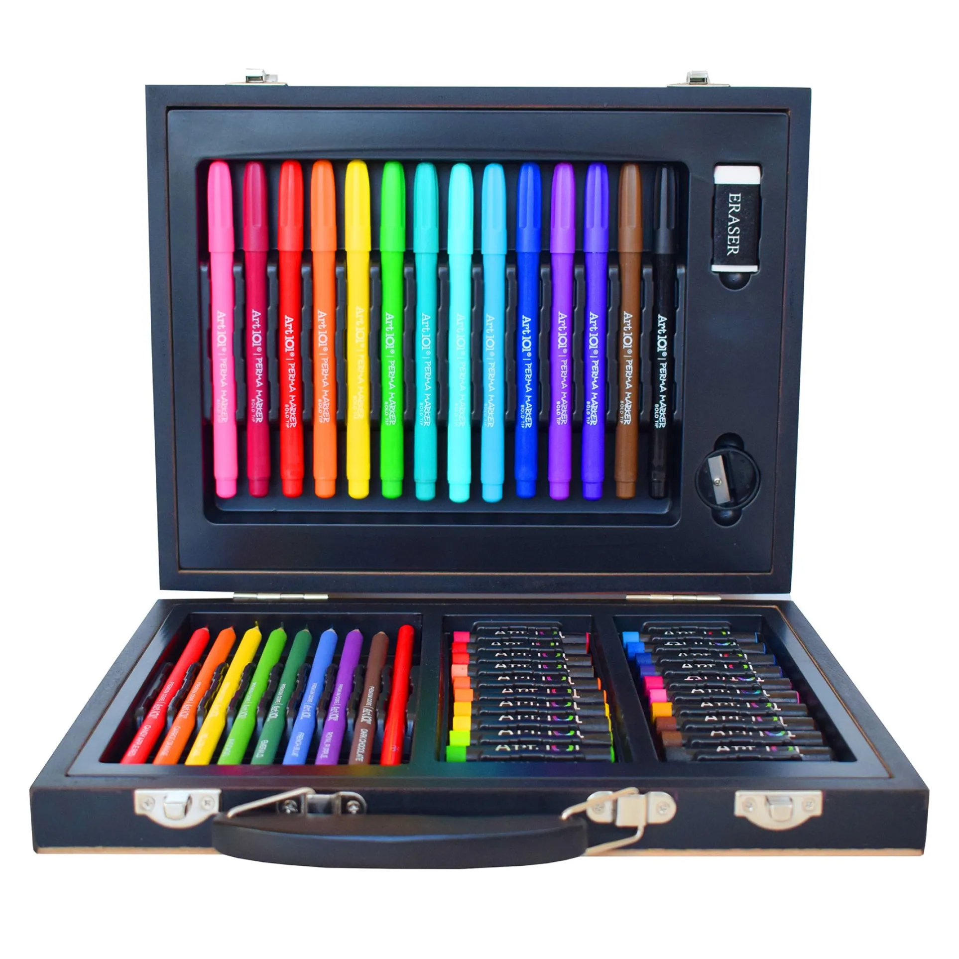 Art 101 Color & Sketch 58-Piece Art Set - Customize Your Own Wood Case