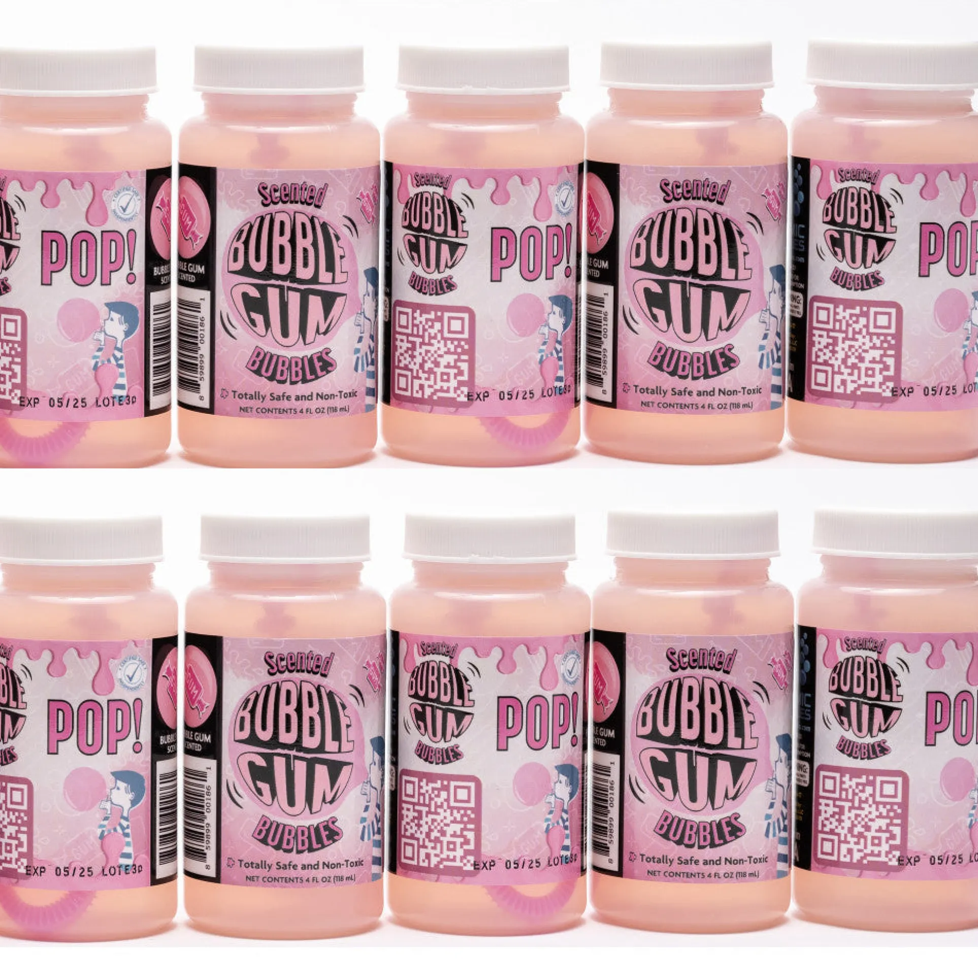 Atomic Bubbles Bubble Love Bubblegum Scented Bubbles, 10-Pack