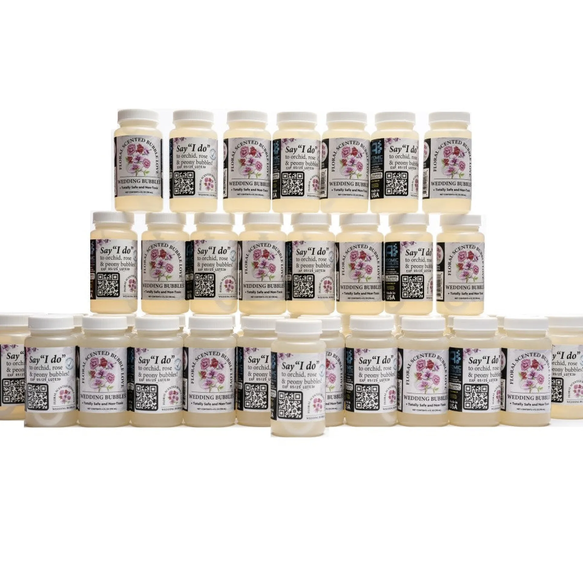 Atomic Bubbles Floral Scented Celebration Bubbles, 48-Pack