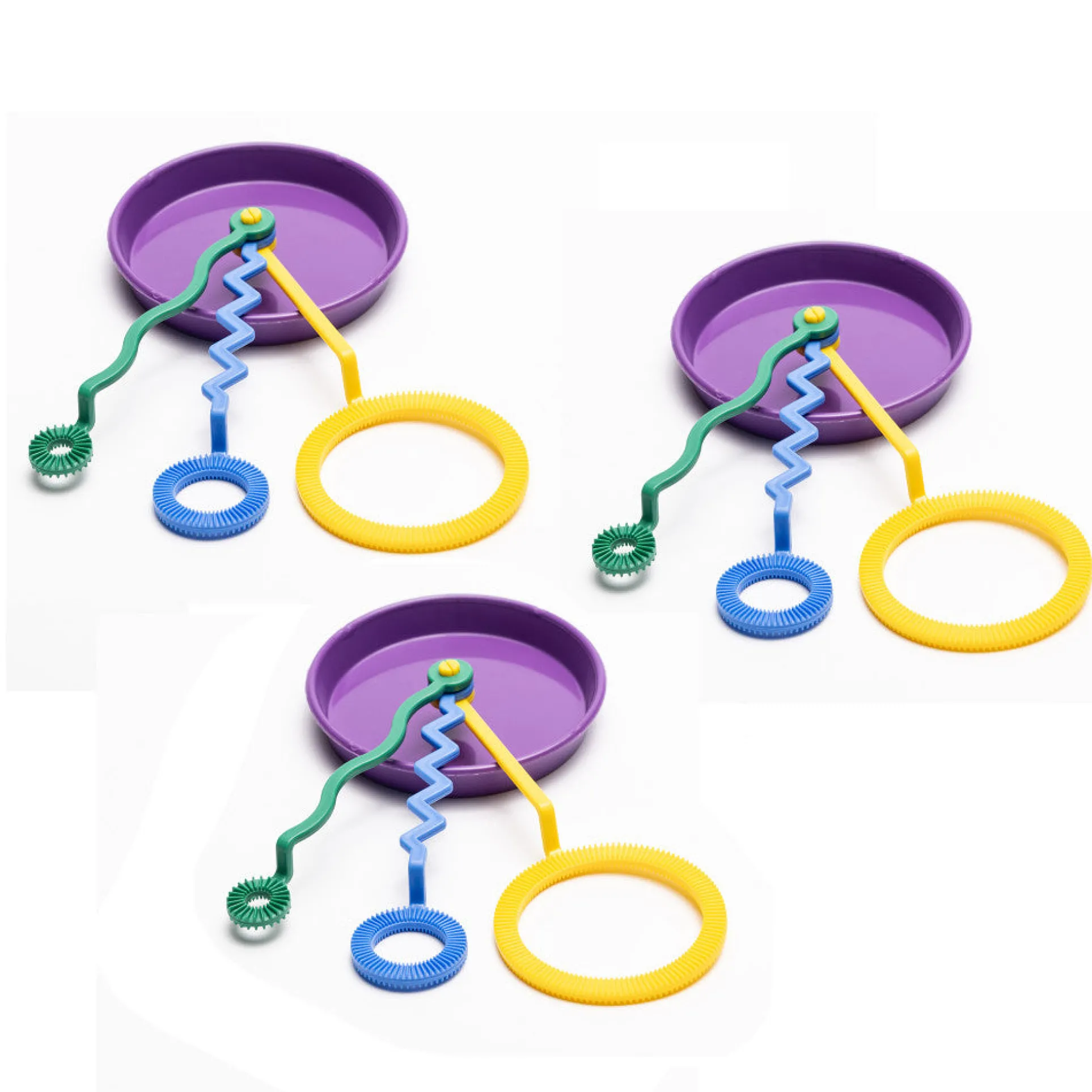 Atomic Bubbles Tri-Wand Bubble Pan Sets, 3-Pack - Outdoor Bubble Toy