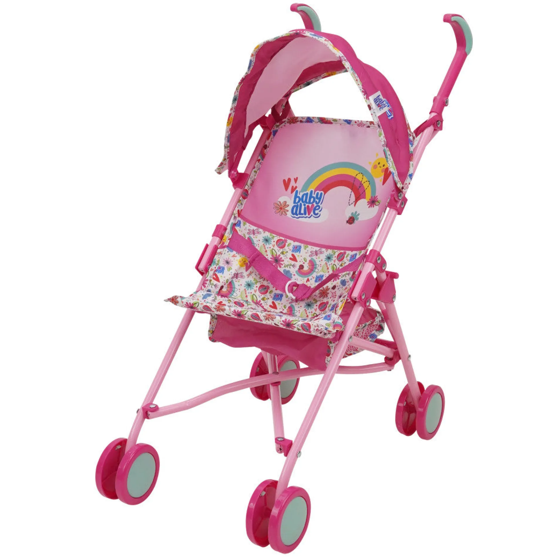 Baby Alive Doll Stroller with Retractable Canopy - Pink & Rainbow