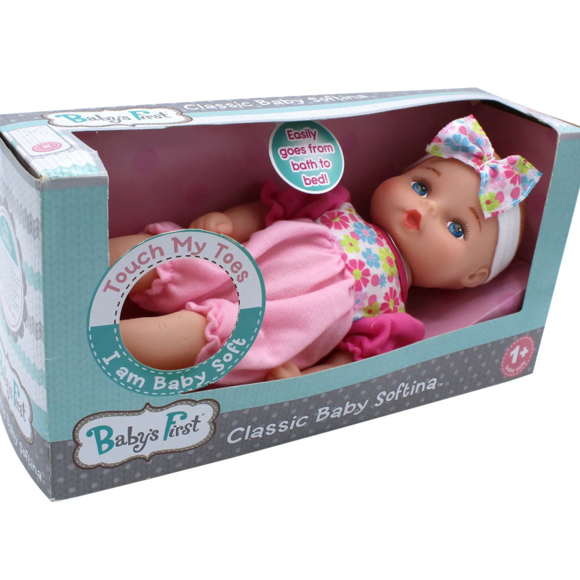 Baby's First 11-inch Classic Softina Jumper Doll - Removable Outfit