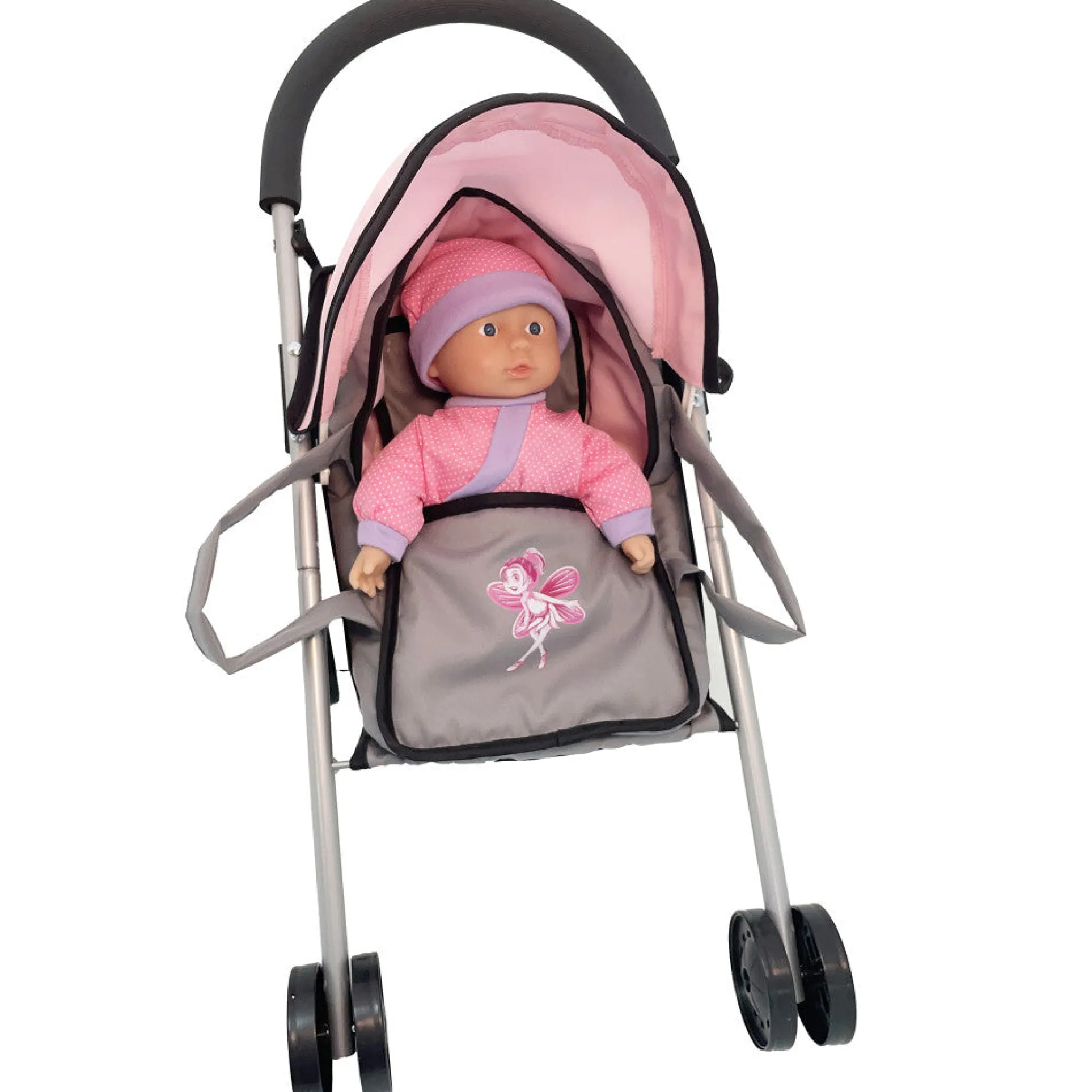 Bambolina Playtime Doll Buggy Set with Soft-Bodied Doll and Canopy