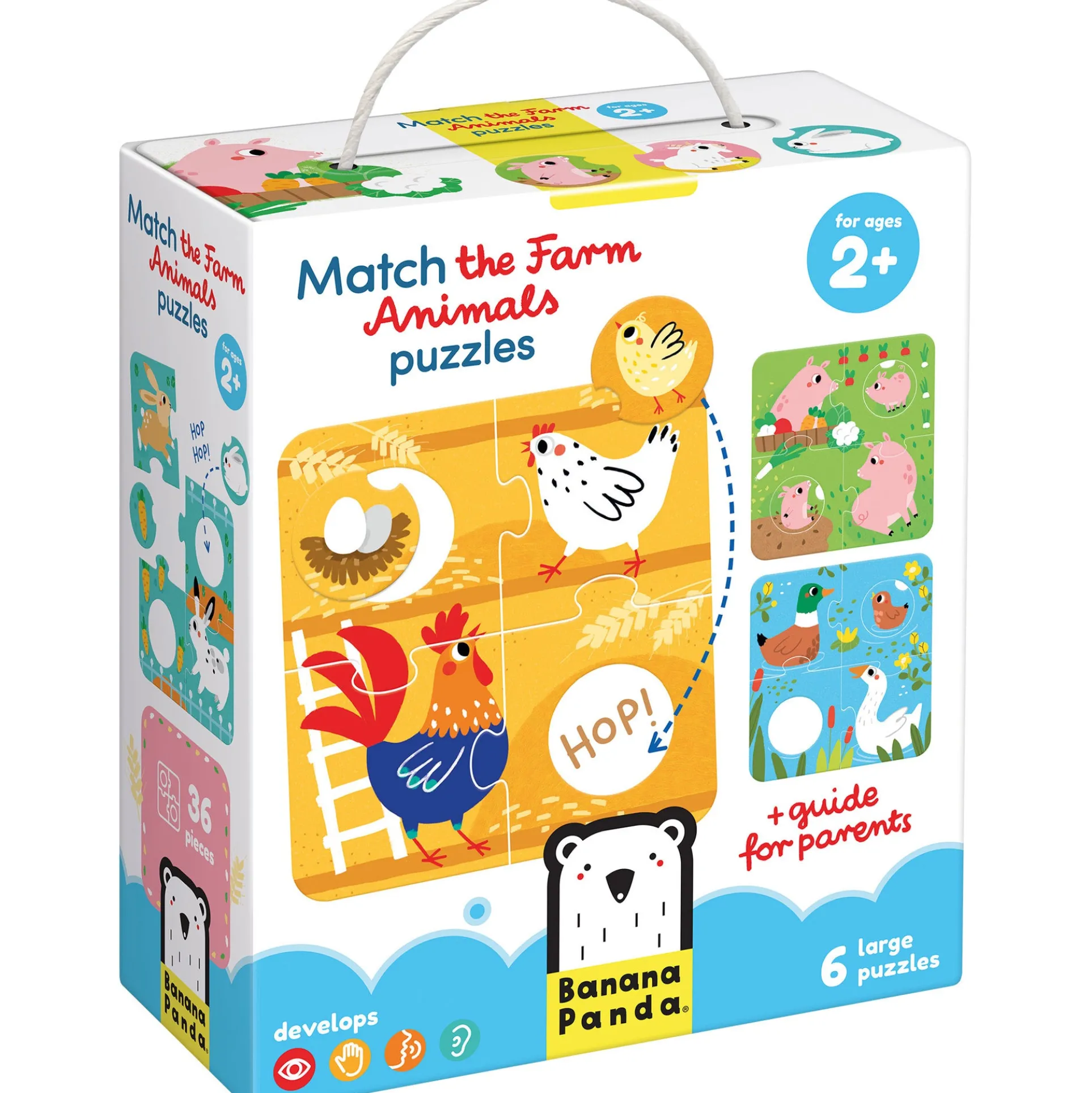 Banana Panda Farm Animals 6-Pack Match Puzzle - 36 pc