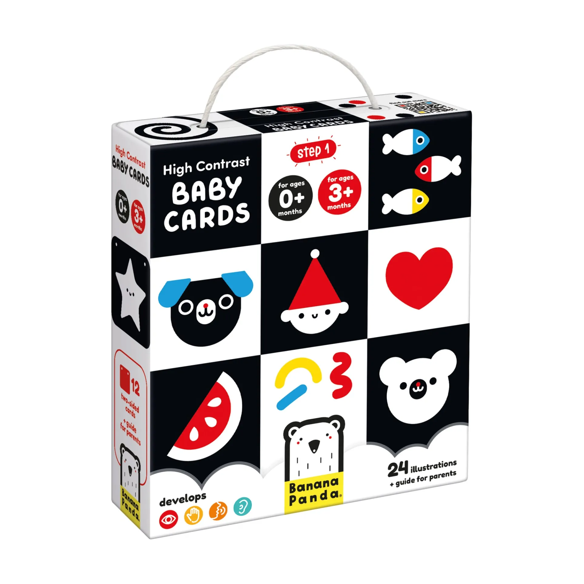 Banana Panda High Contrast Baby Cards – Cognitive Development Set