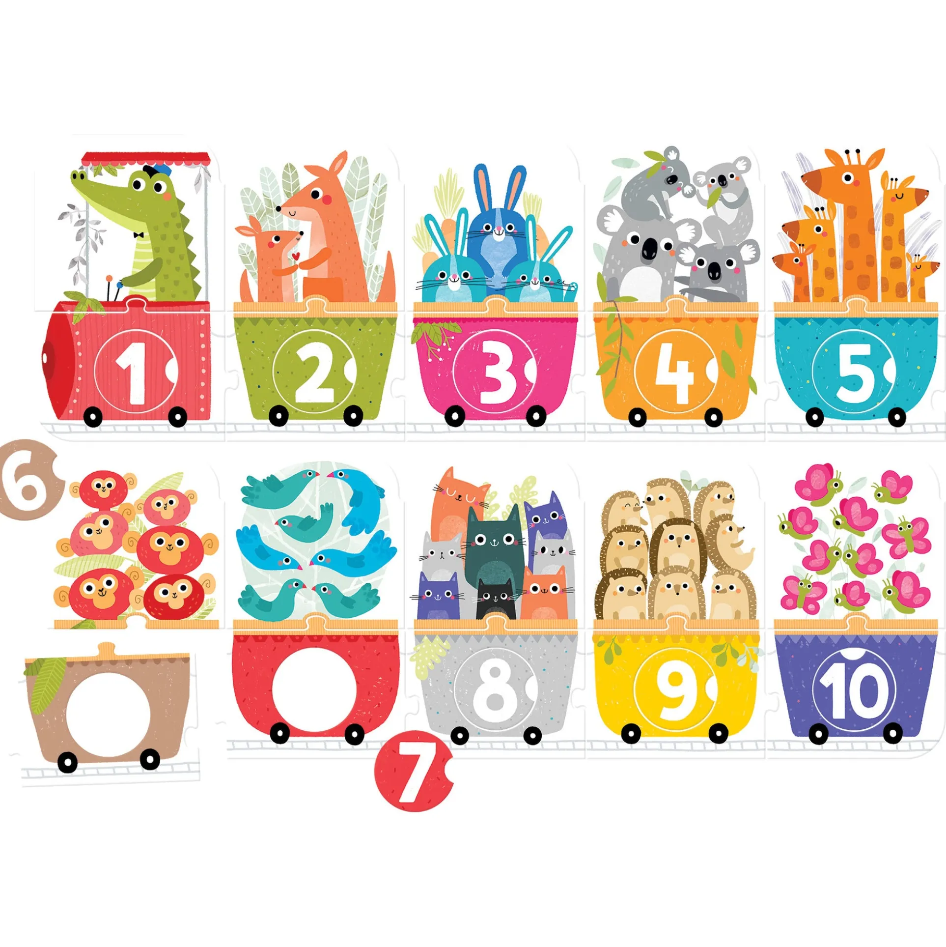 Banana Panda Number Train Make-a-Match Puzzle - 30 pc