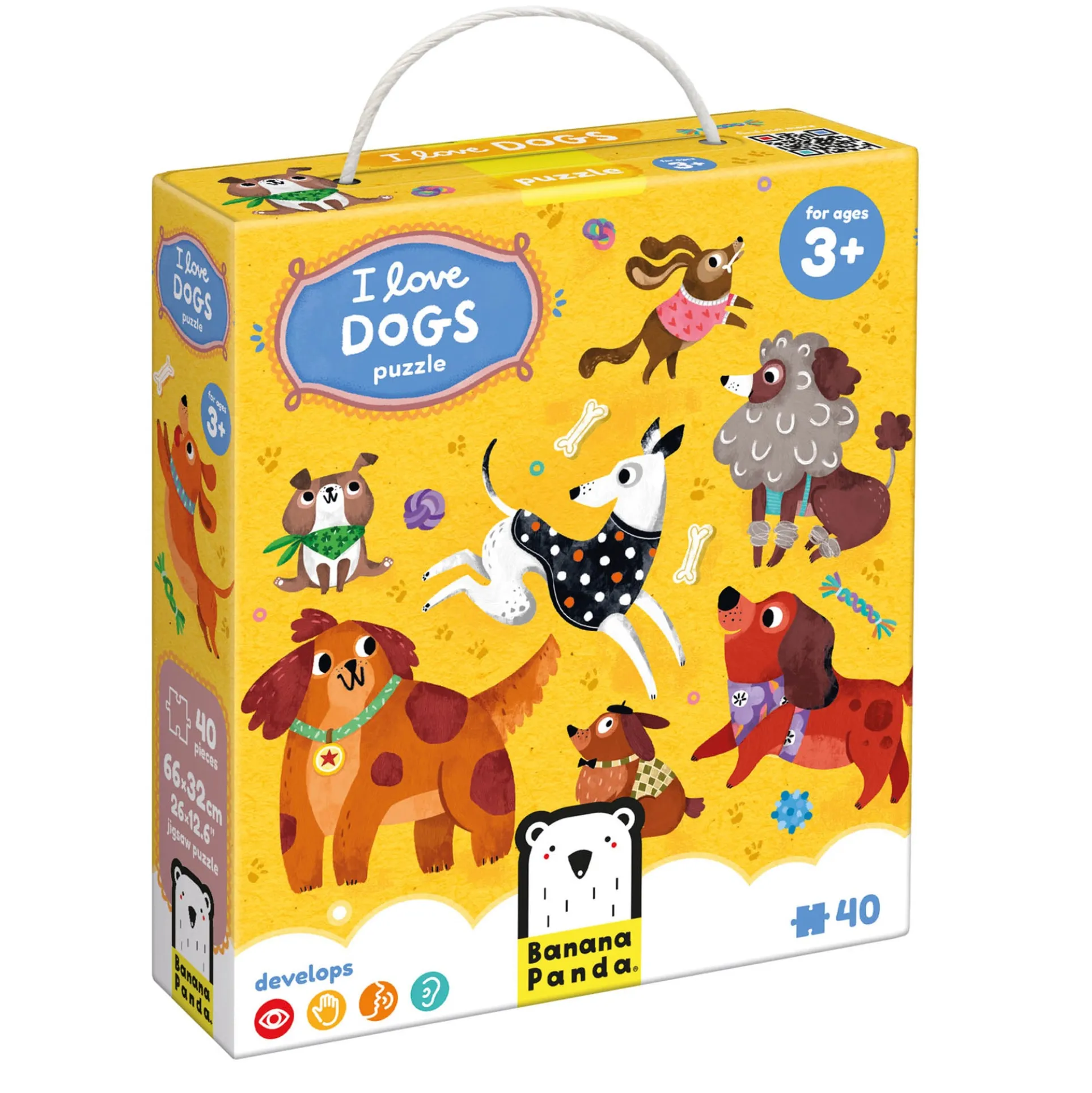 Banana Panda Playful Pups Floor Puzzle - 40 pc