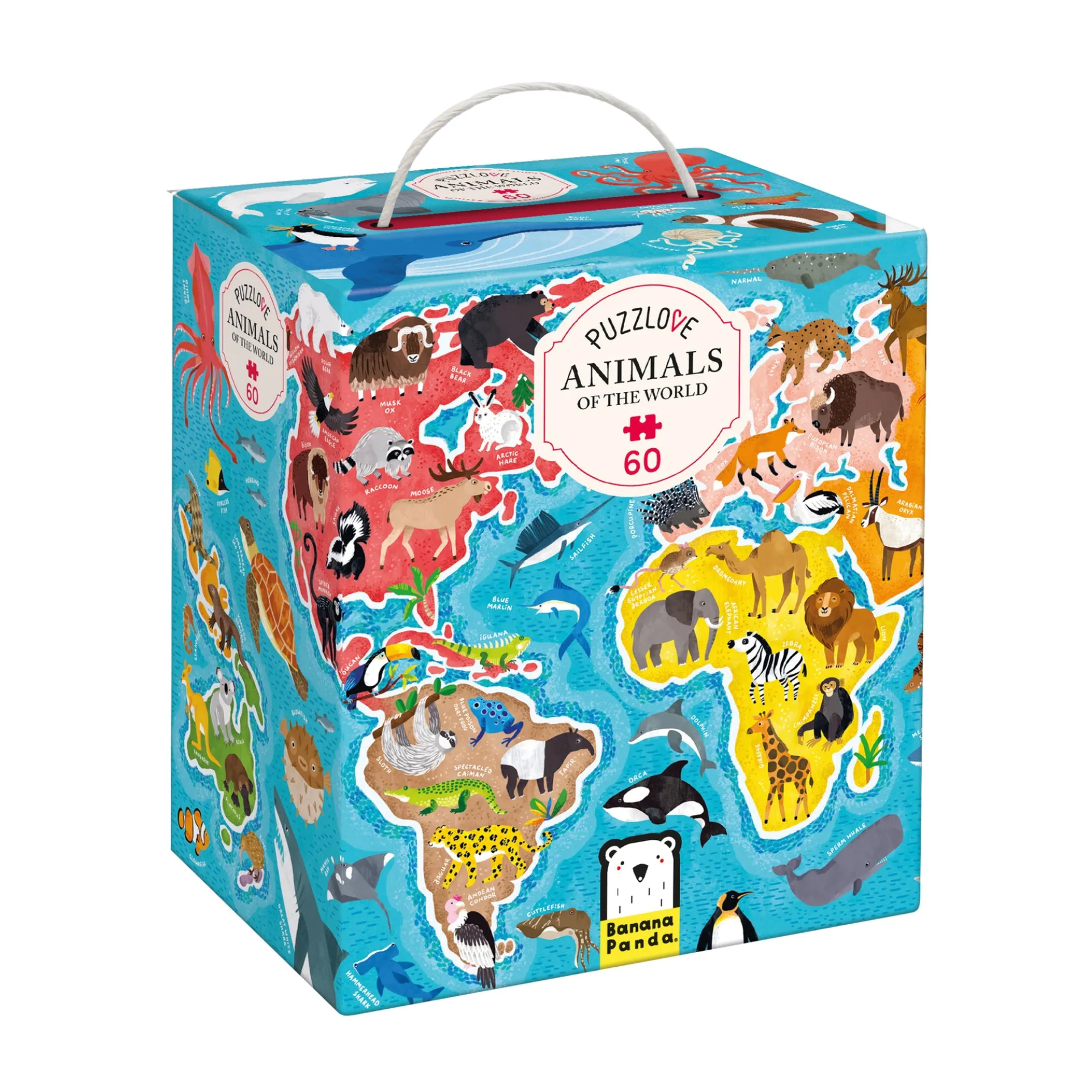 Banana Panda Puzzlove Animals Around the World Floor Puzzle - 60 pc