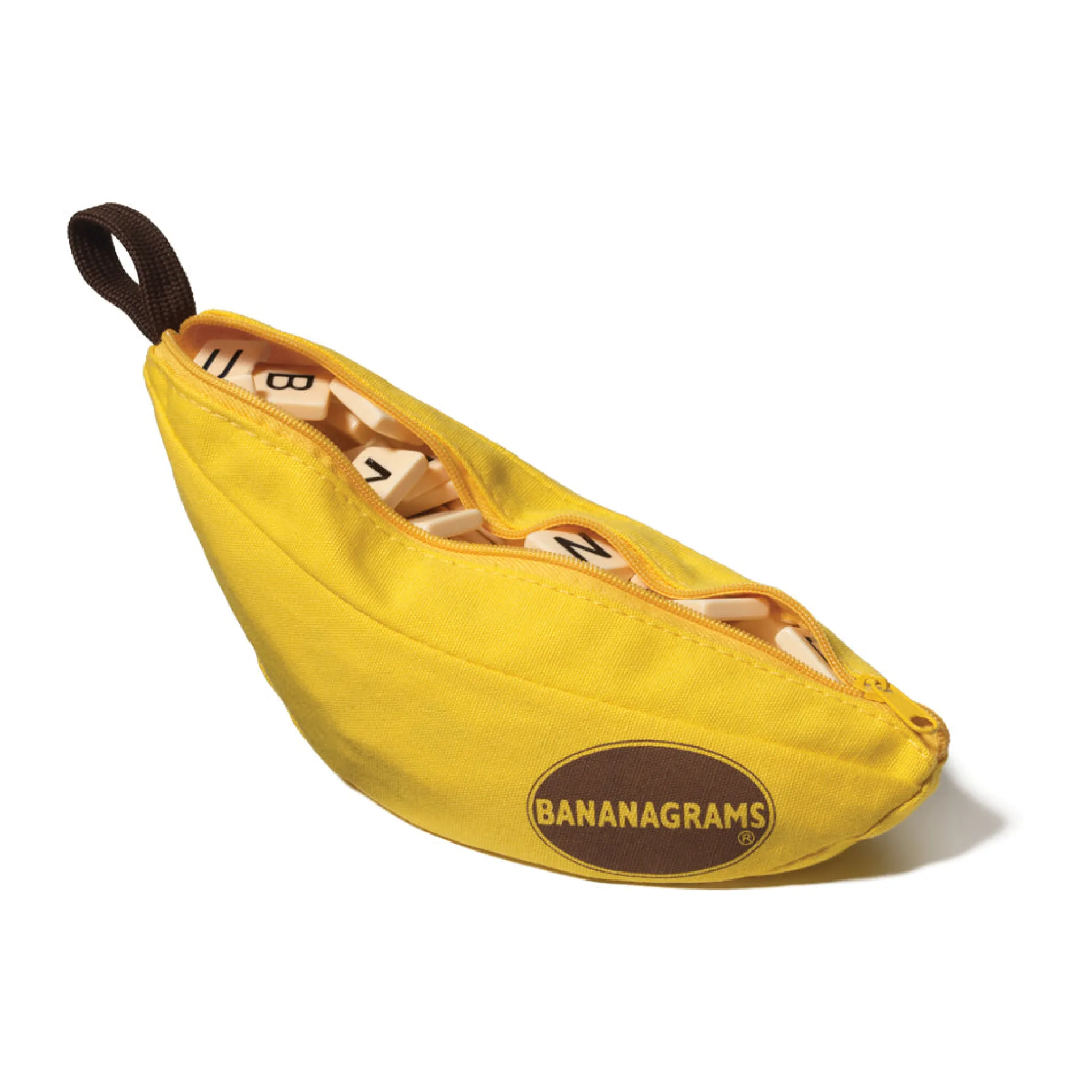 Bananagrams Portable Word Game in Banana-Shaped Pouch