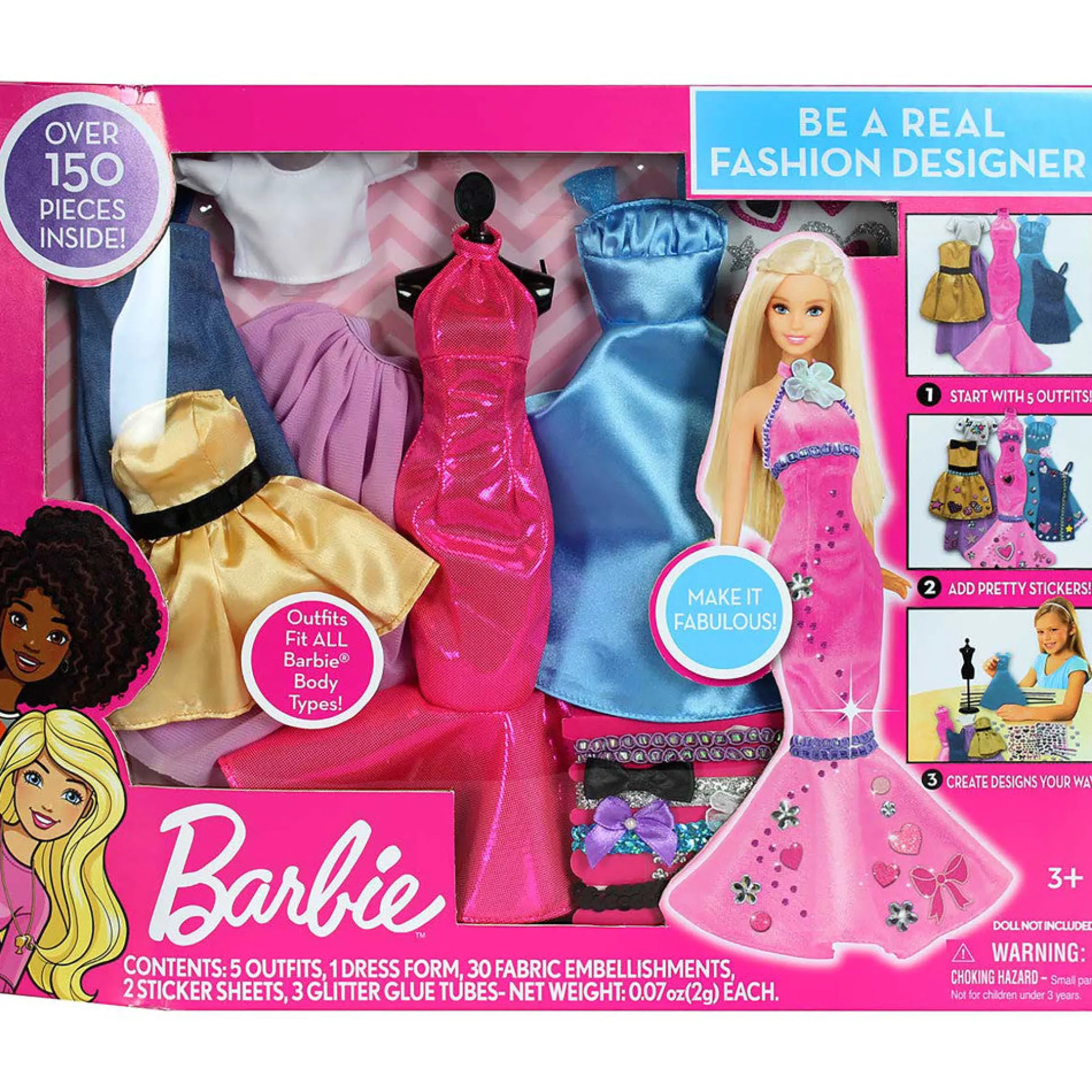 Barbie Be A Fashion Designer Doll Dress Up Kit
