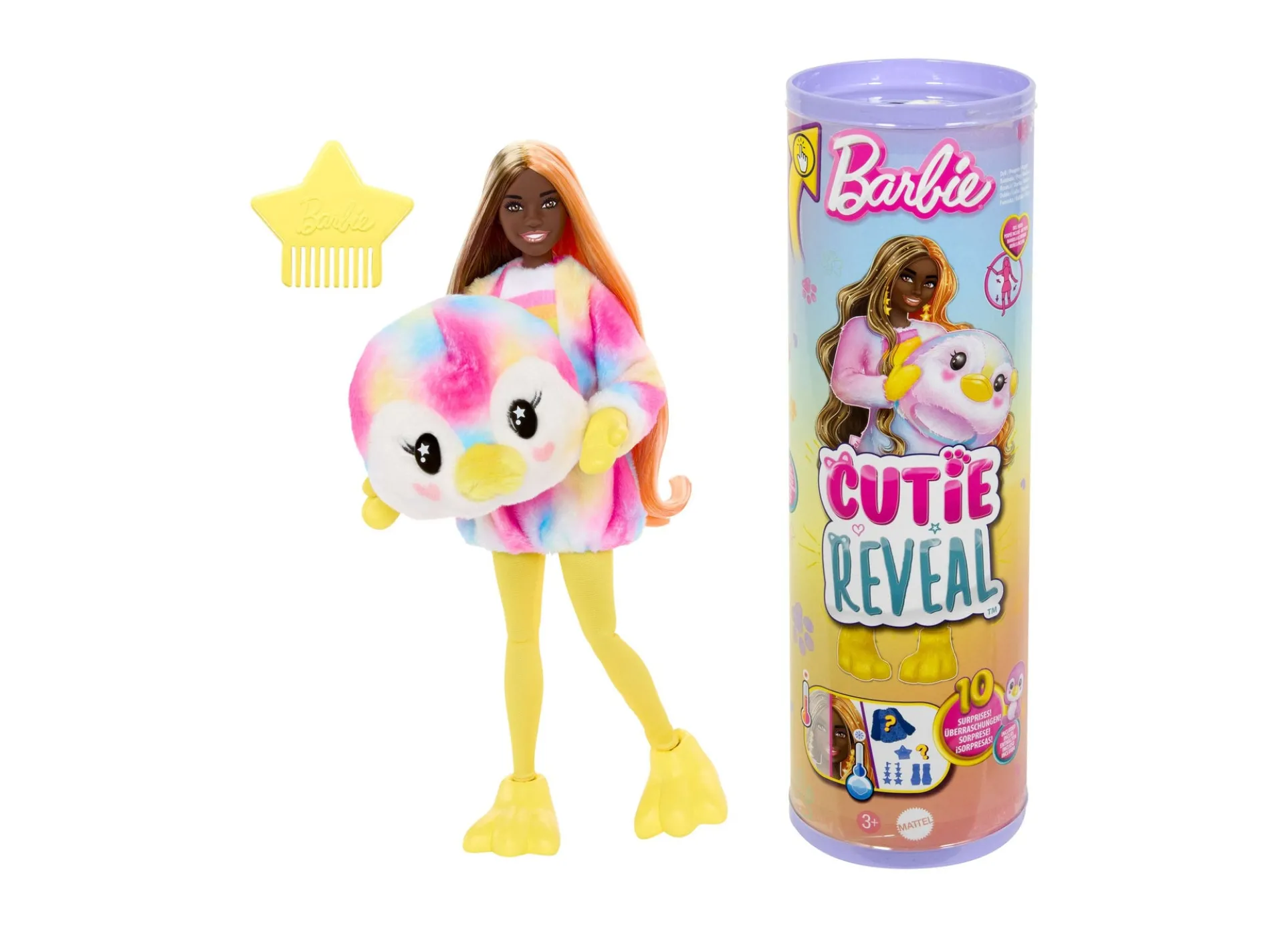Barbie Cutie Reveal Penguin Doll Accessories - Color Dream Series with 10 Surprises