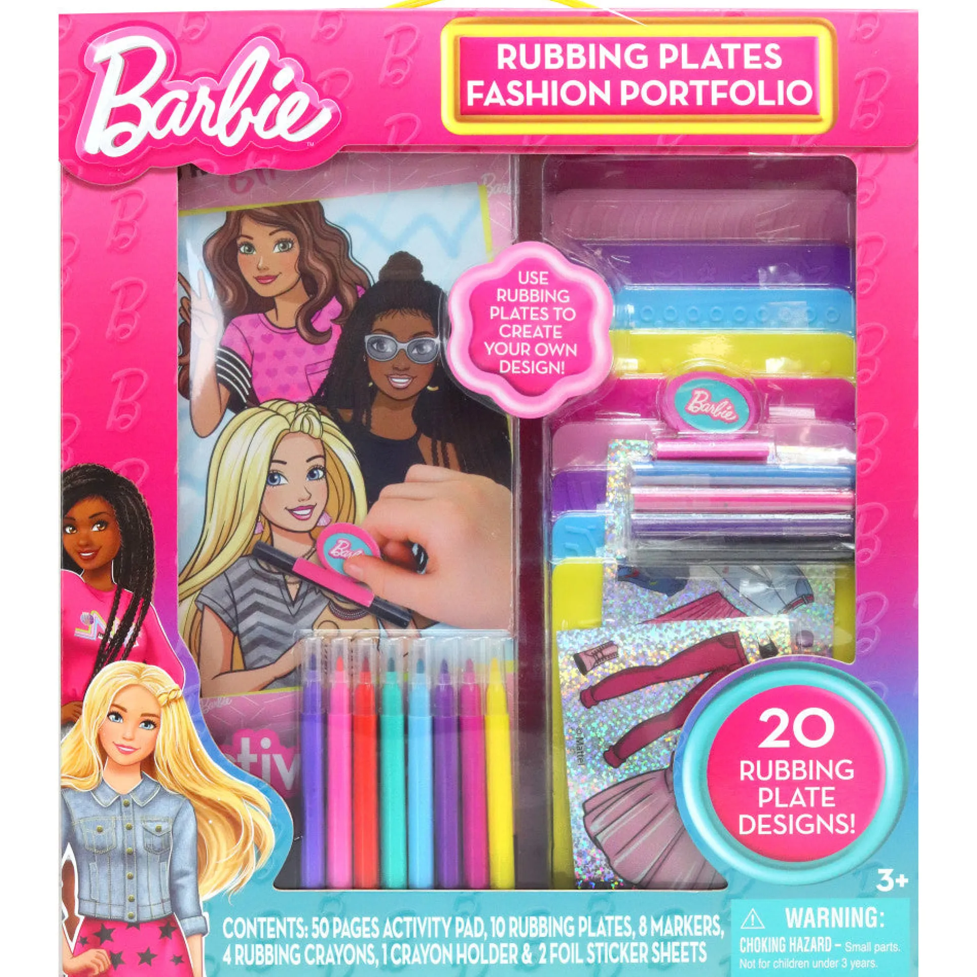 Barbie Fashion Creation Portfolio with Rubbing Plates by Tara Toy - Design & Customize Outfits