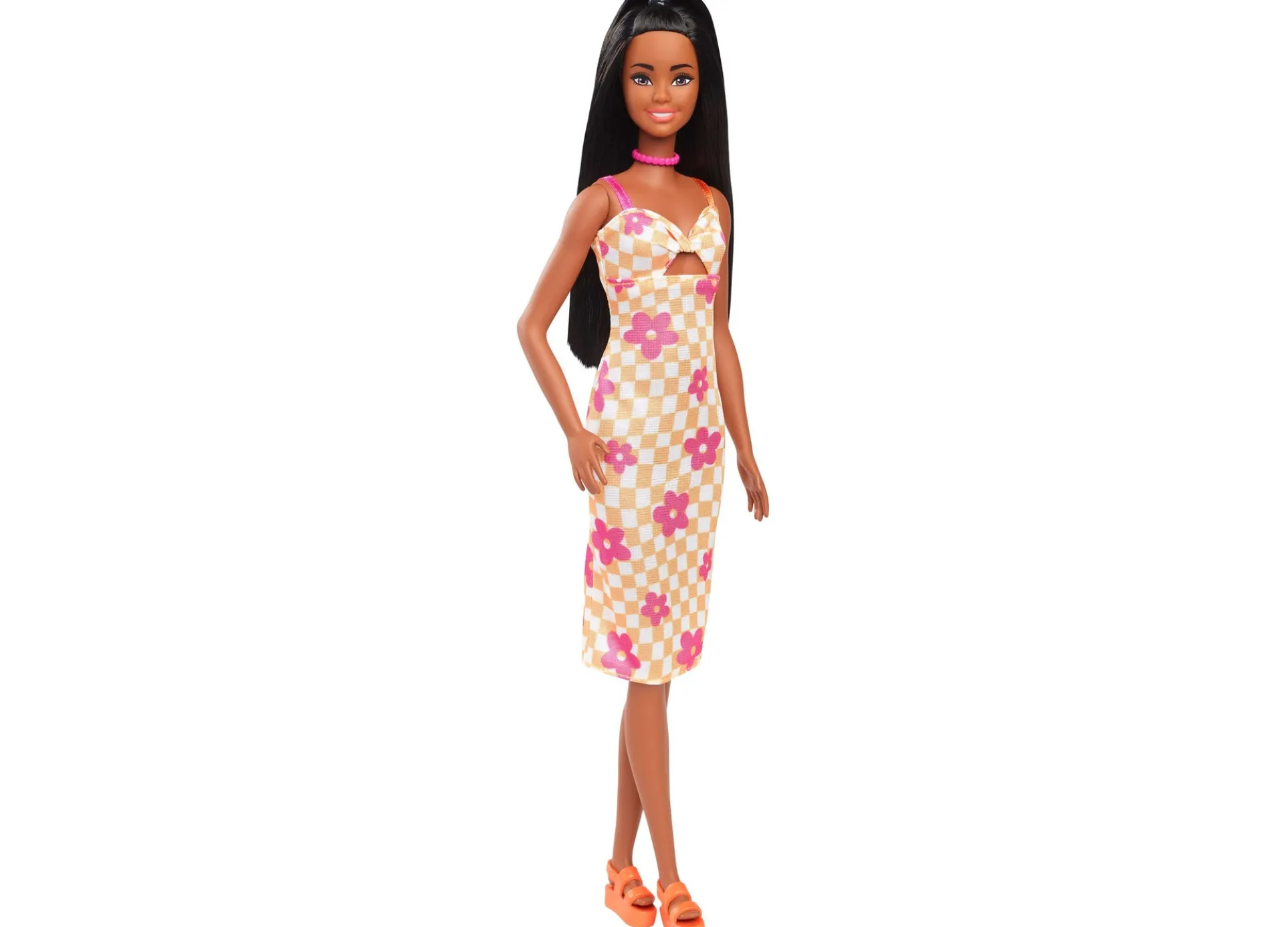 Barbie Fashionistas Doll 233 - Flower Checkered Midi Dress