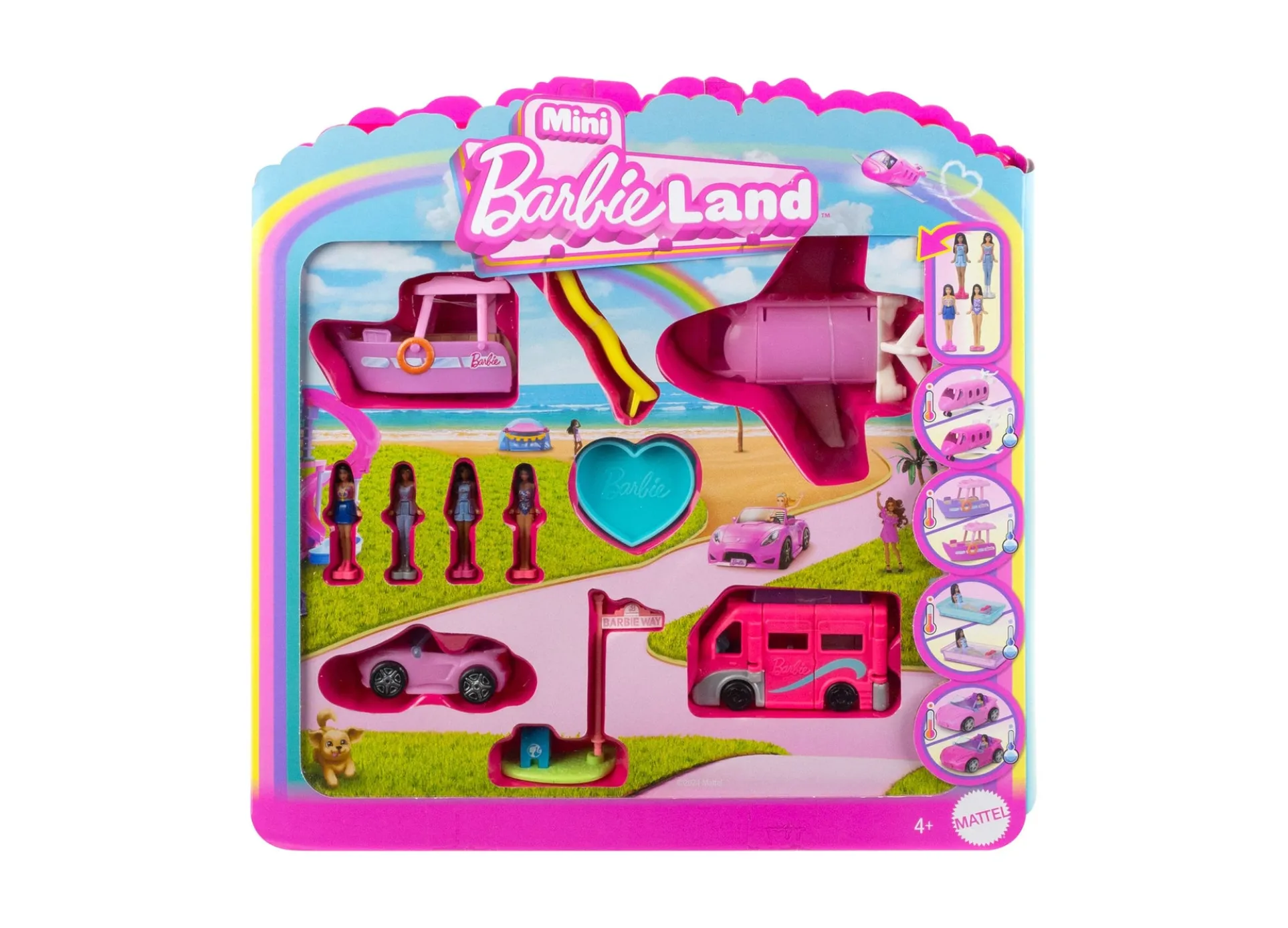 Barbie Mini BarbieLand 4-Pack Doll Vehicle Set