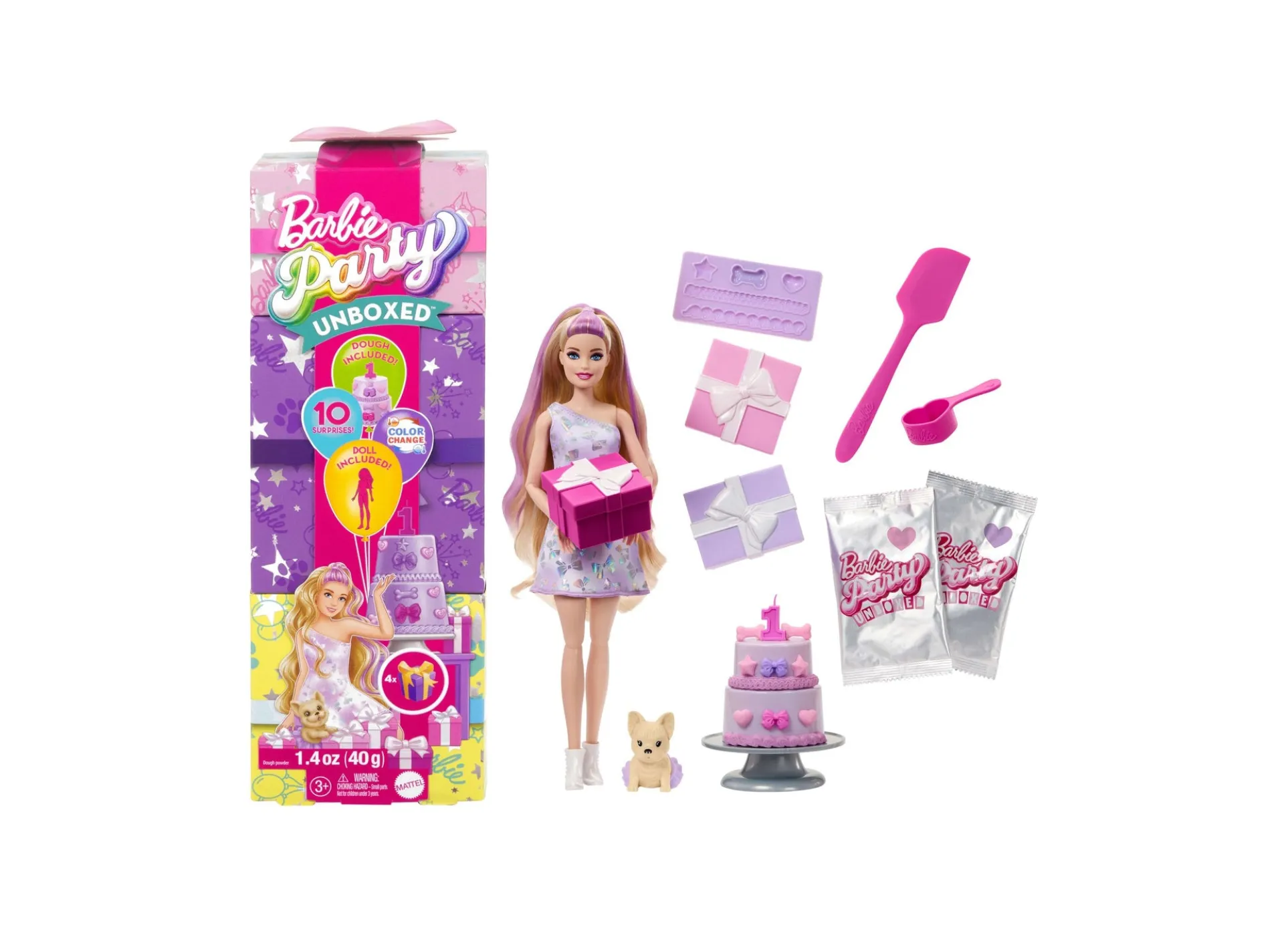 Barbie Party Unboxed Pet Birthday Series - Birthday Bows Doll with Accessories