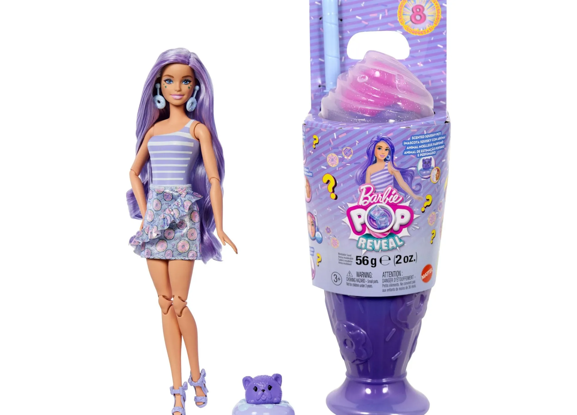 Barbie Pop Reveal Treat Series - Sweet Swirl Adventure Doll