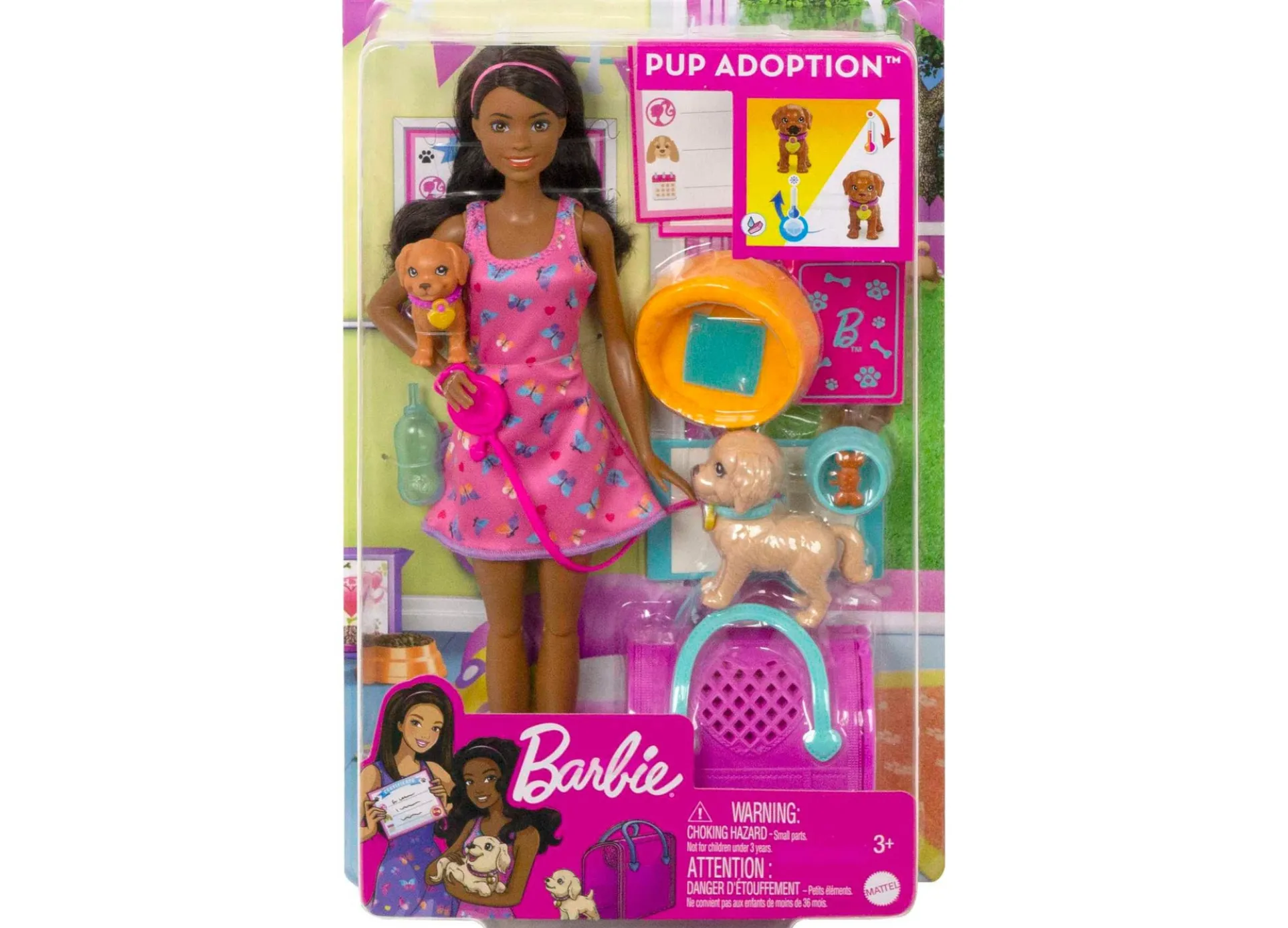 Barbie Pup Adoption Playset with Color-Change Puppies and Accessories