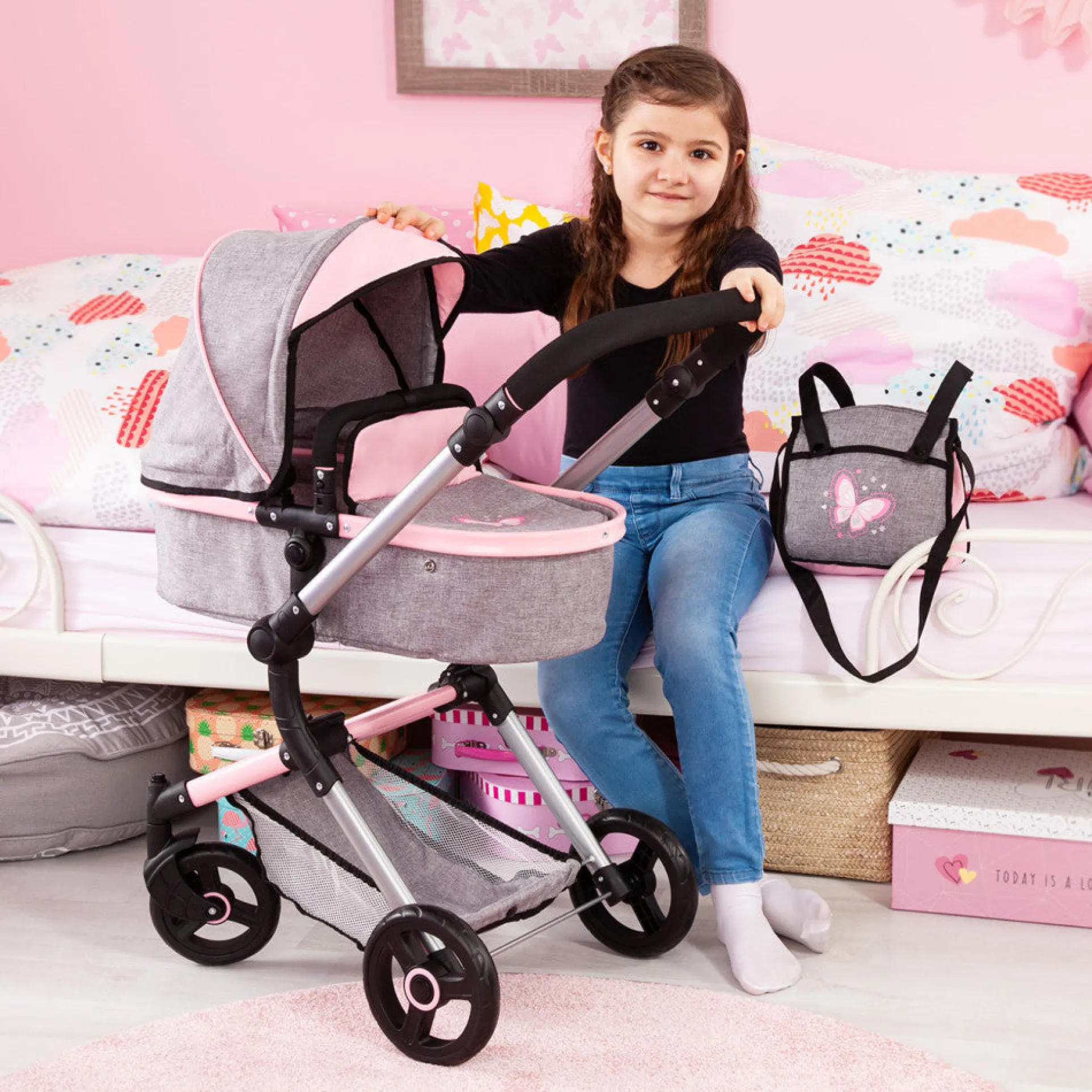 Bayer Design City Vario Doll Pram and Pushchair Playset