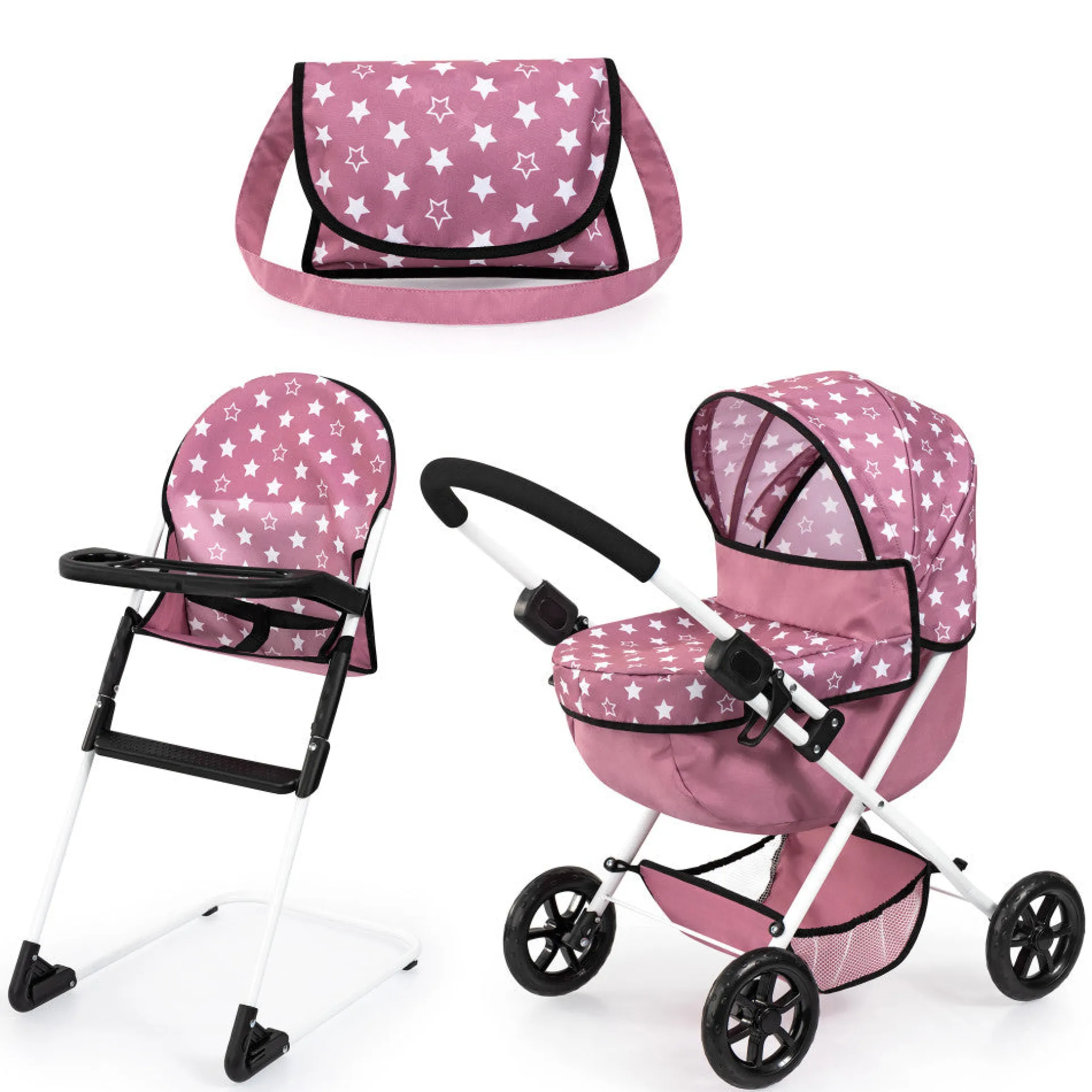 Bayer Design Cozy 3-Piece Dolls Playset - Pink, White, Stars