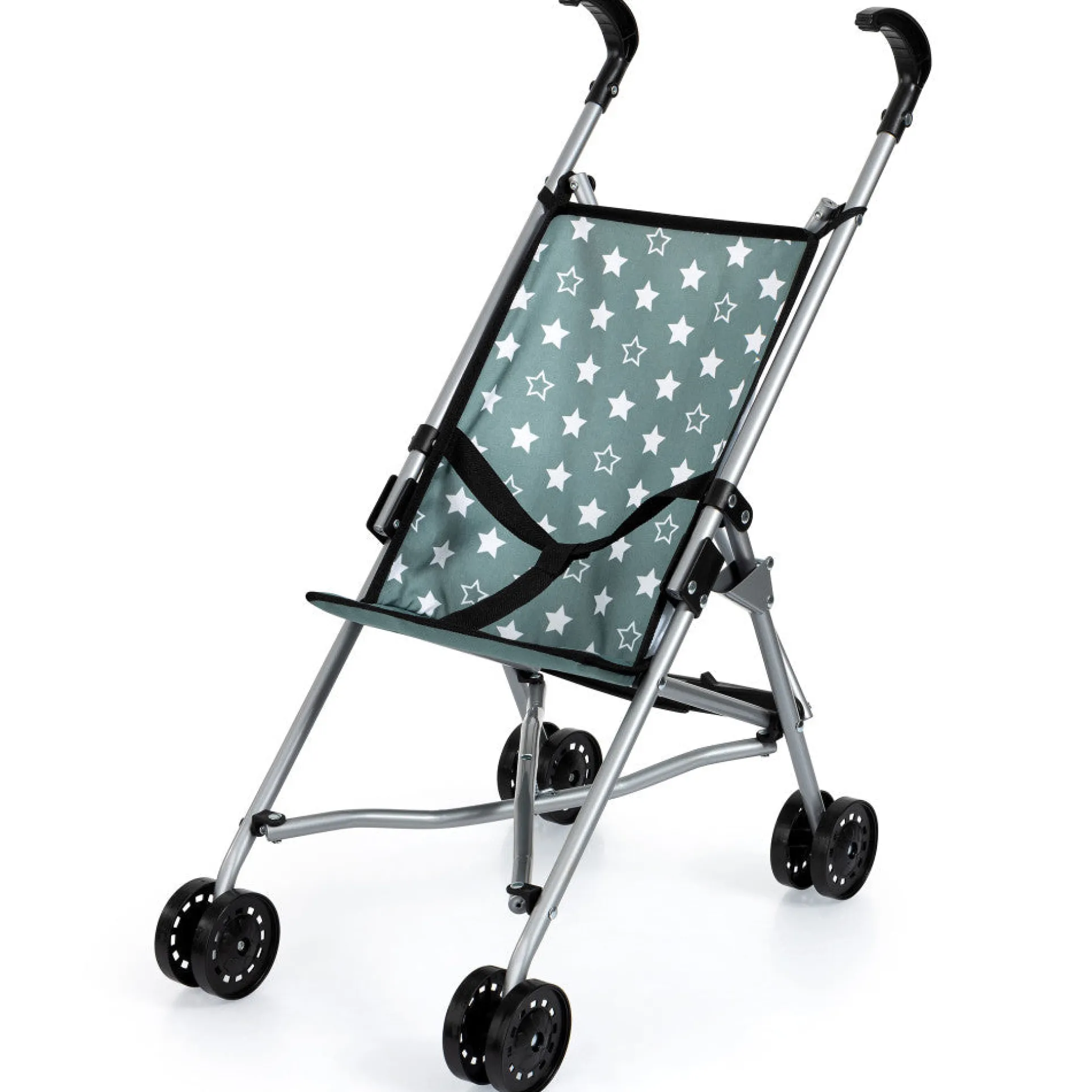 Bayer Design Doll Umbrella Stroller, Green & White Stars, Ages 3+
