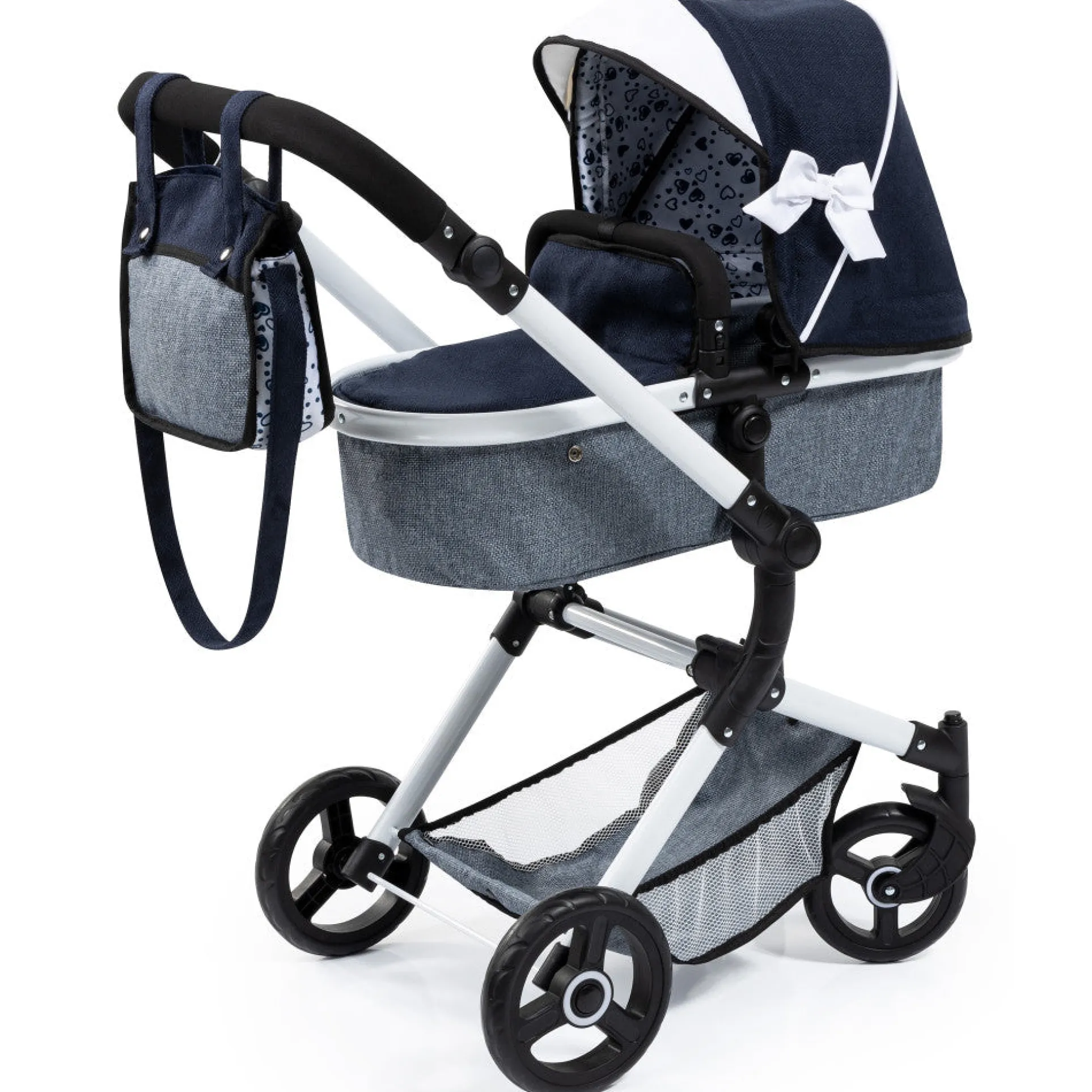Bayer Design Neo Vario Combi Doll Pram - Blue, Grey, White