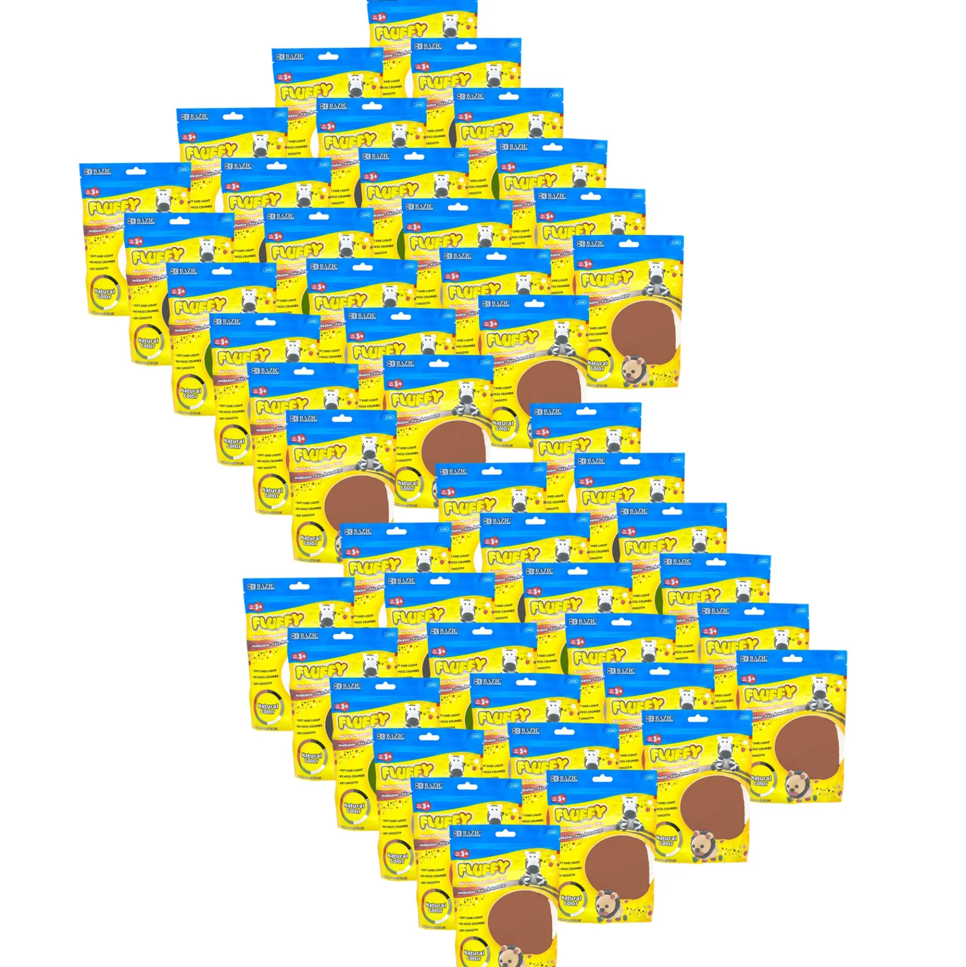 BAZIC 2 Oz. Earth Tone Air Dry Modeling Clay Set - Natural Colors, 48 Packs