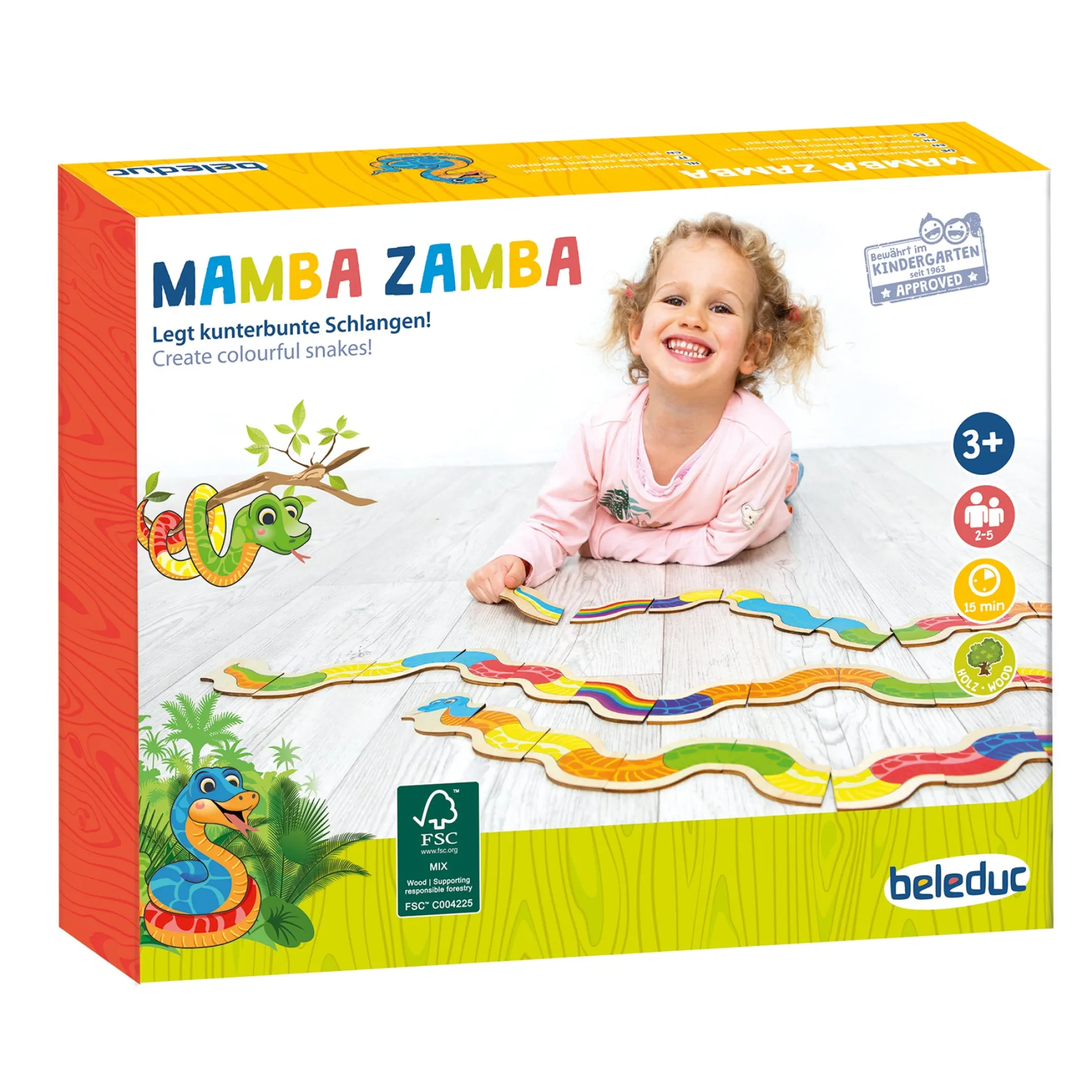 Beleduc Mamba Zamba Colorful Snake Domino Game