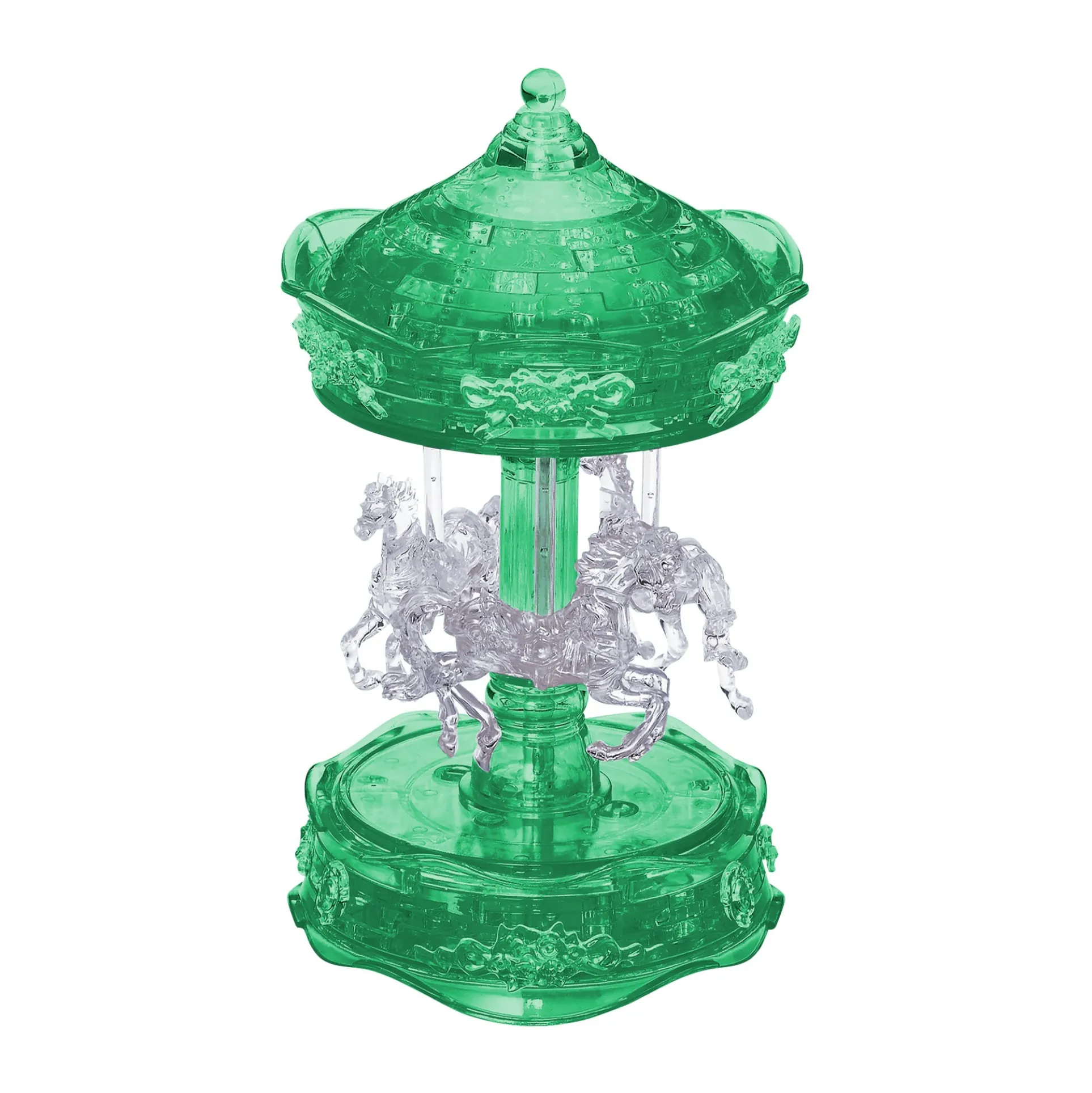 BePuzzled 3D Crystal Carousel Puzzle - Enchanting Green/White, 83 Pieces