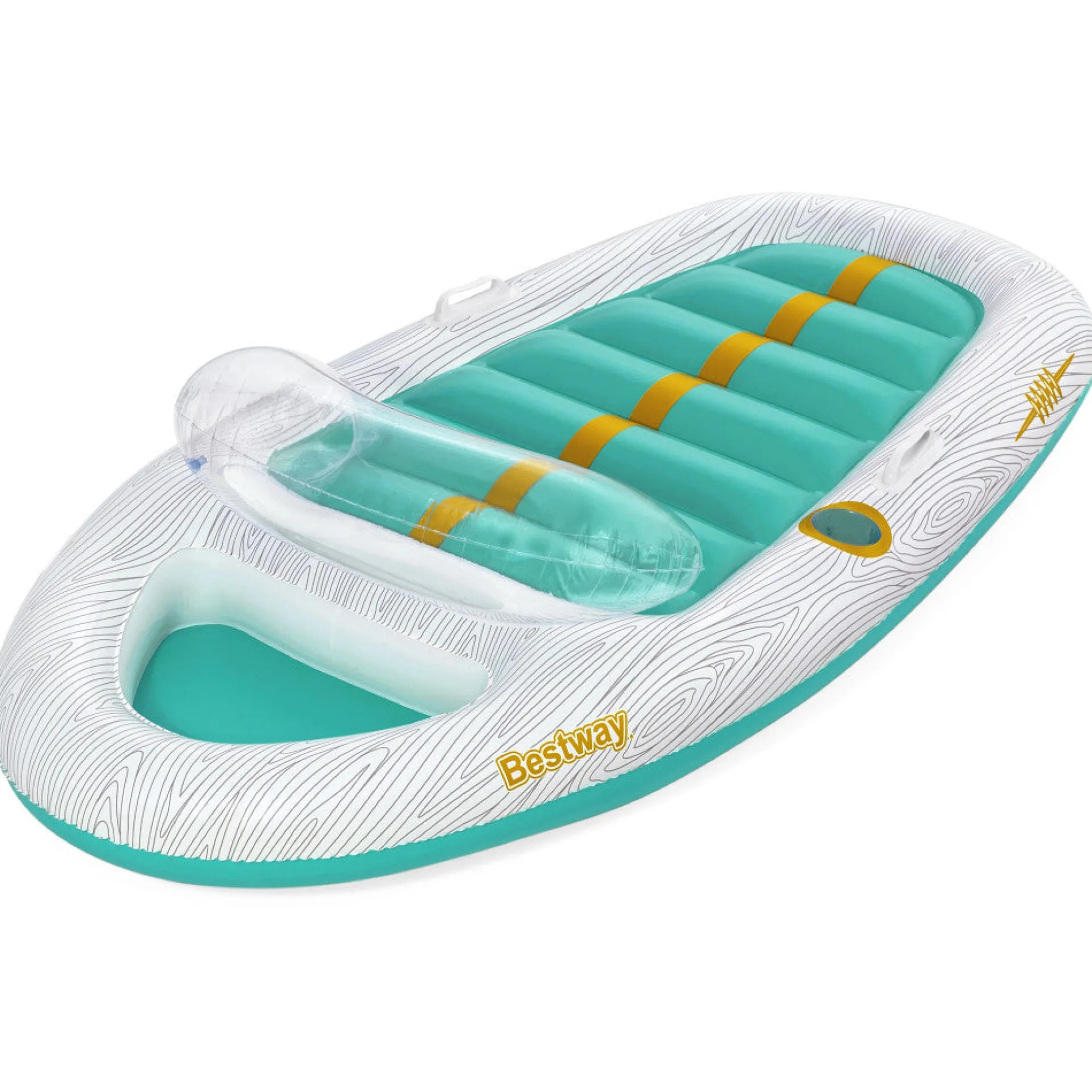 Bestway H2OGO! Vacation Yacht Lounge Inflatable Pool Float - 7'1" x 46" - Teal and White