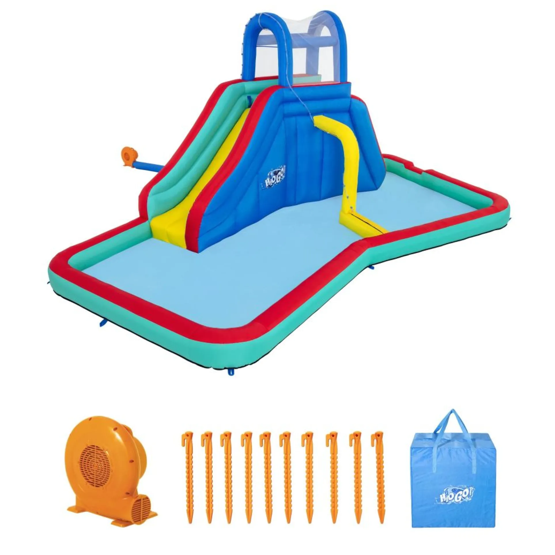 Bestway H2OGO! Waterfall Waves Mega Inflatable Water Park with Slide and Pool